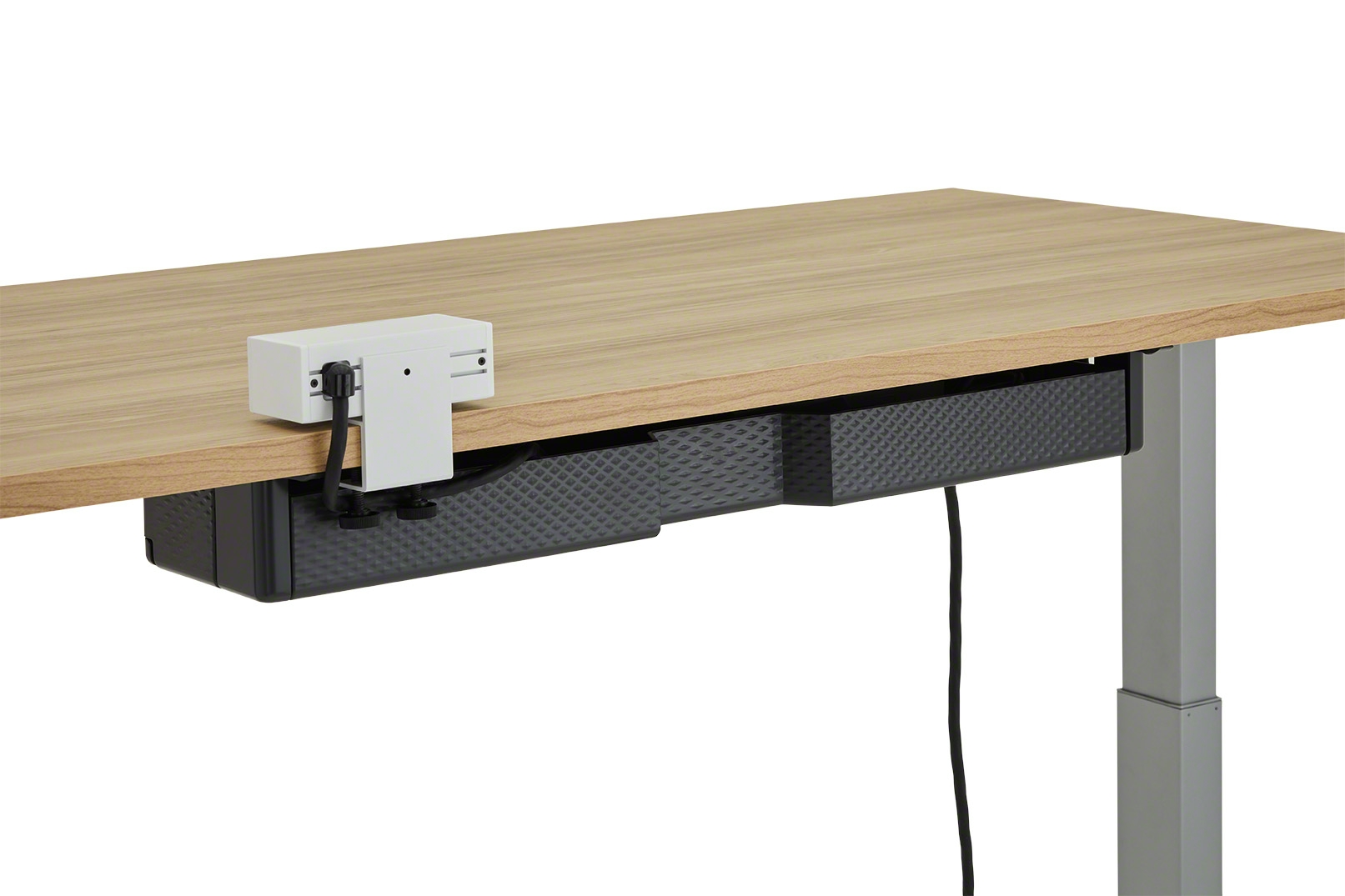 Universal cable management system for organized office workstations