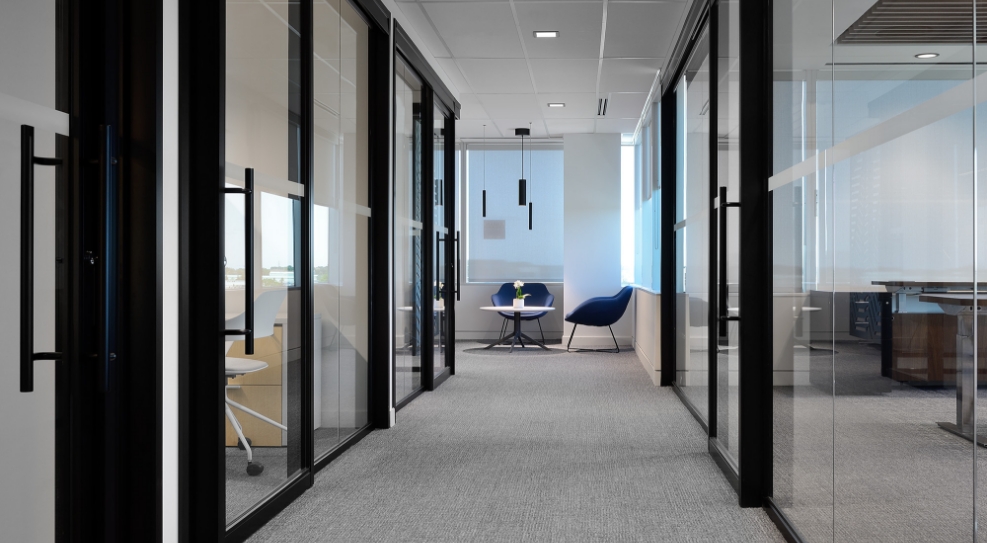 Elite glass wall office partitions for modern workplace privacy