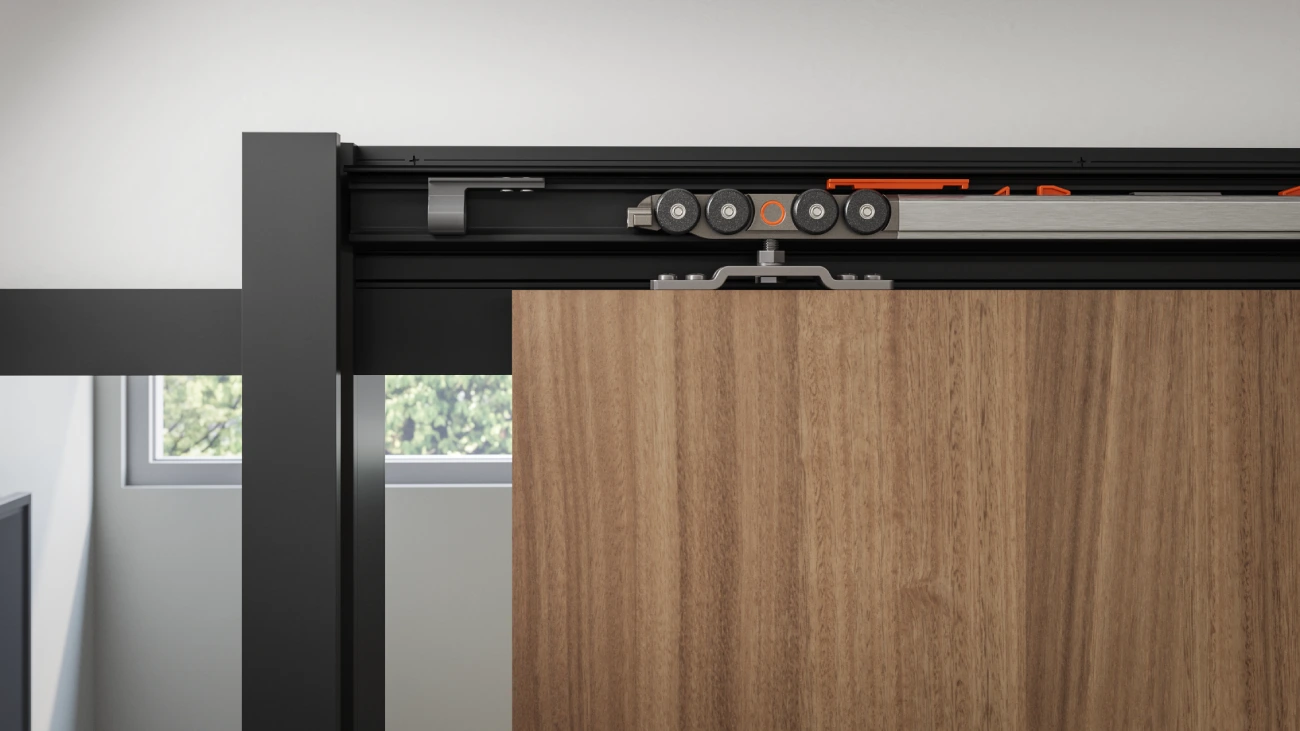 Sliding glass door office partition system for flexible workspace privacy