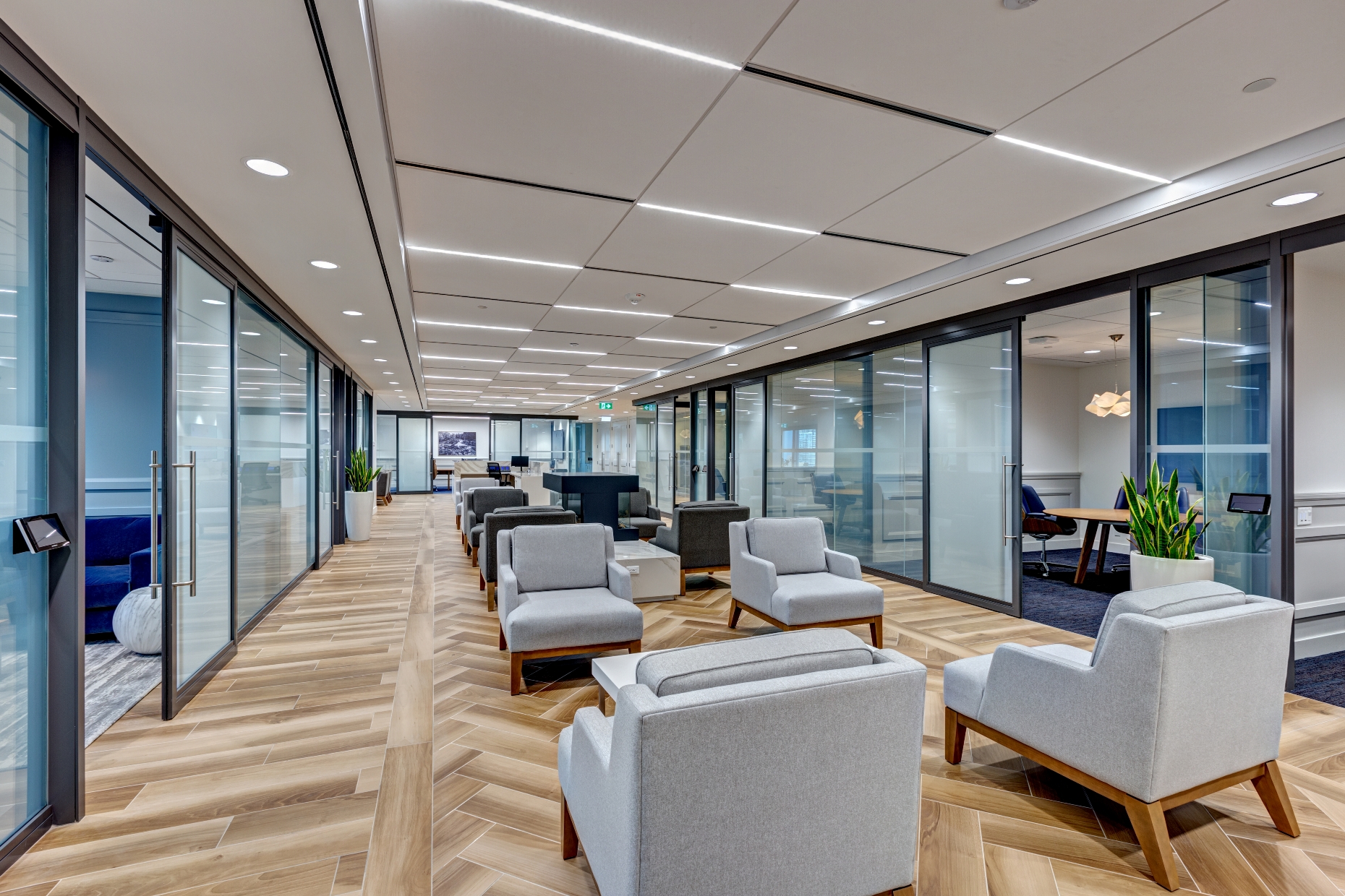 Sliding glass door office partition system for flexible workspace privacy