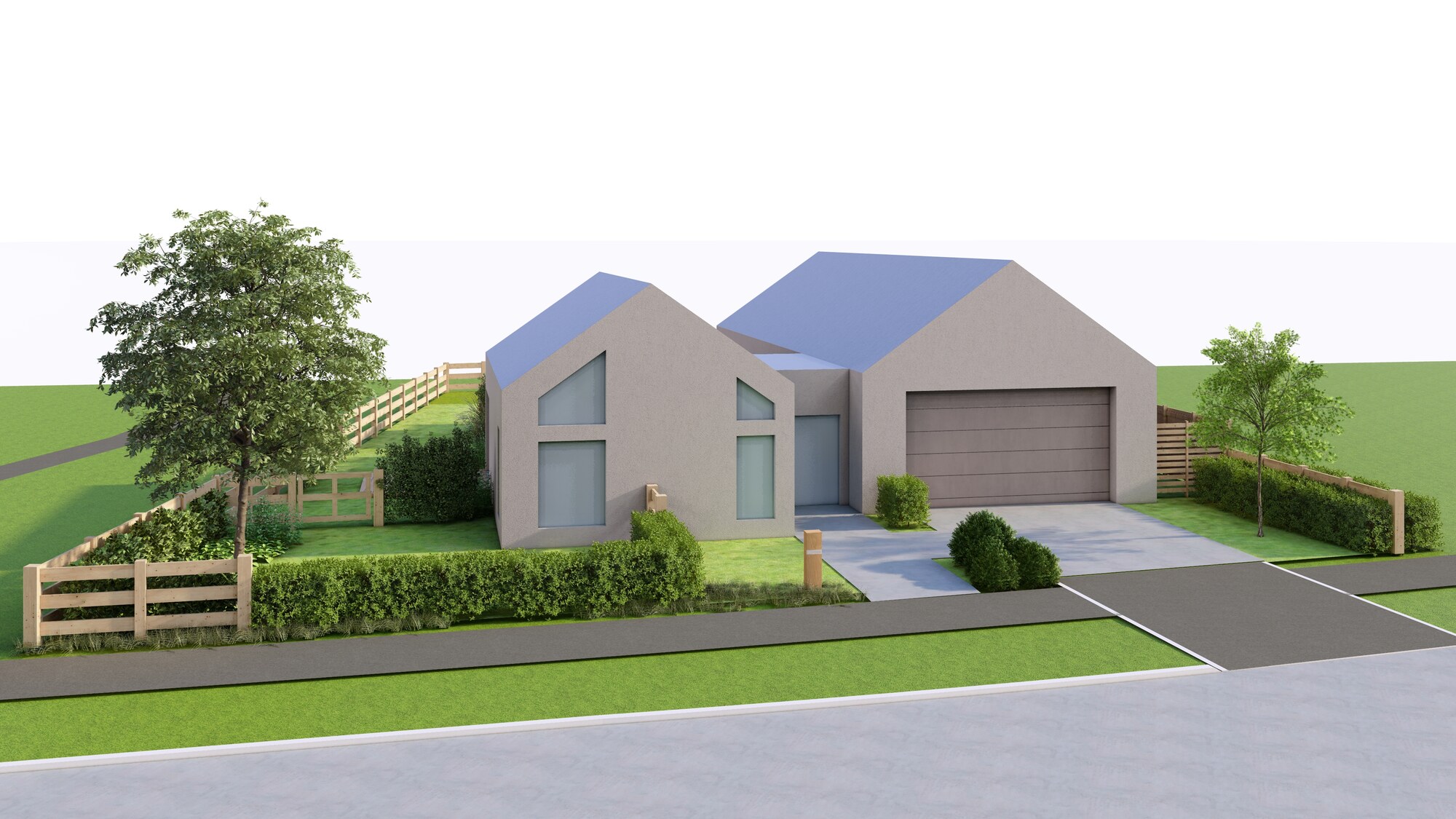 4D. The front garden and its edge to the street. Shown for lot 30.