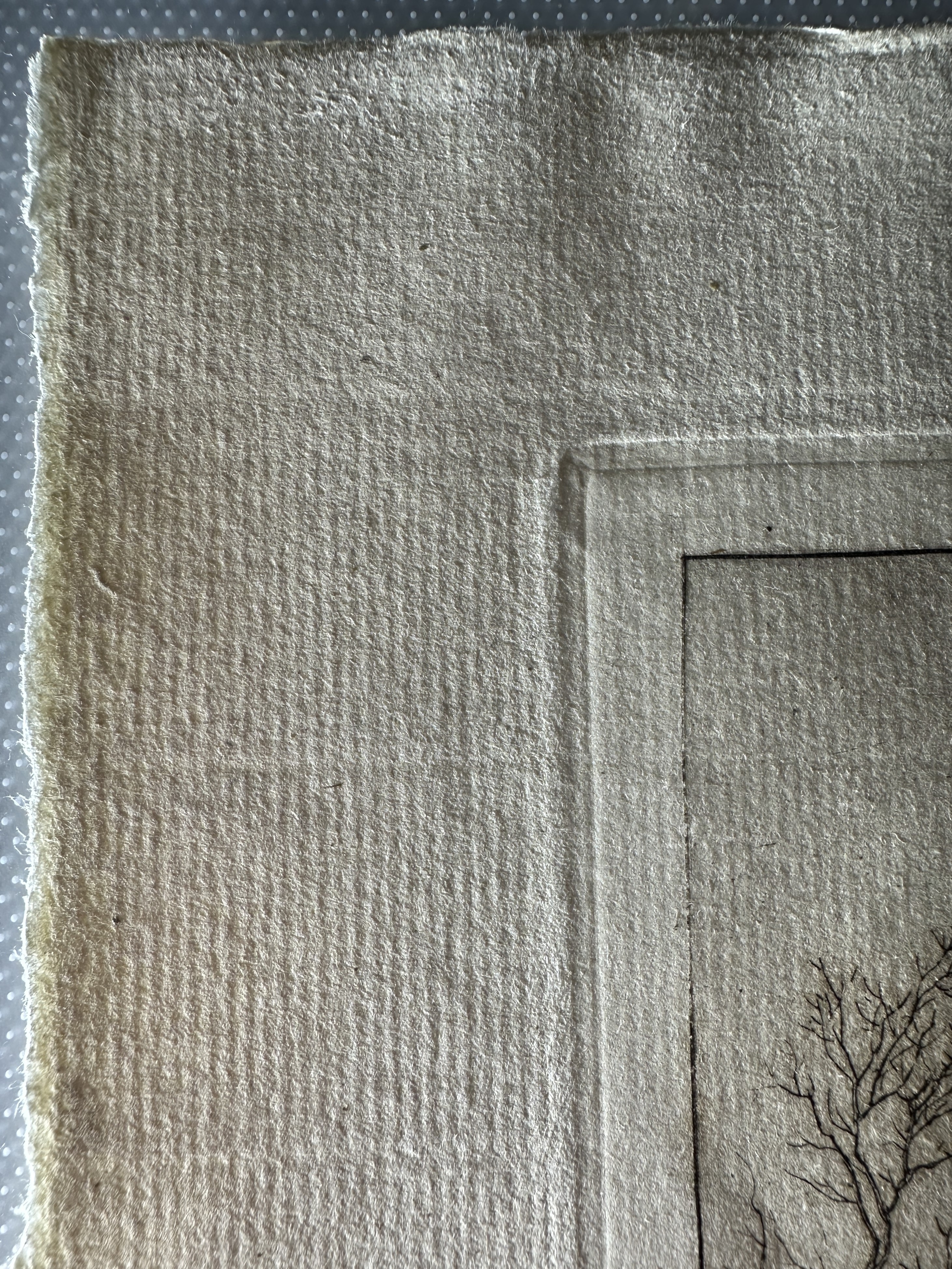 Plate mark upper left corner