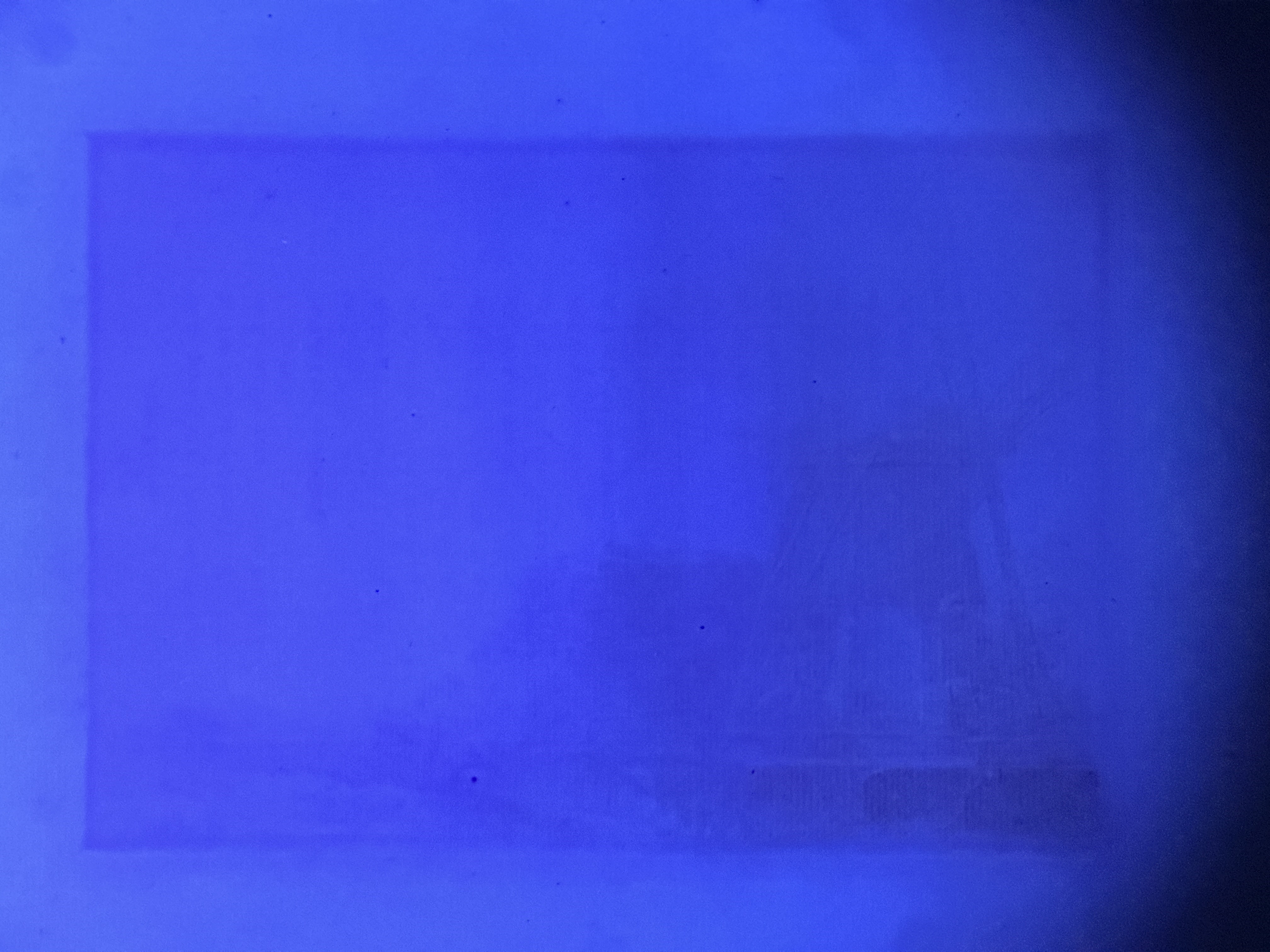 Reverse under ultraviolet illumination (low intensity).