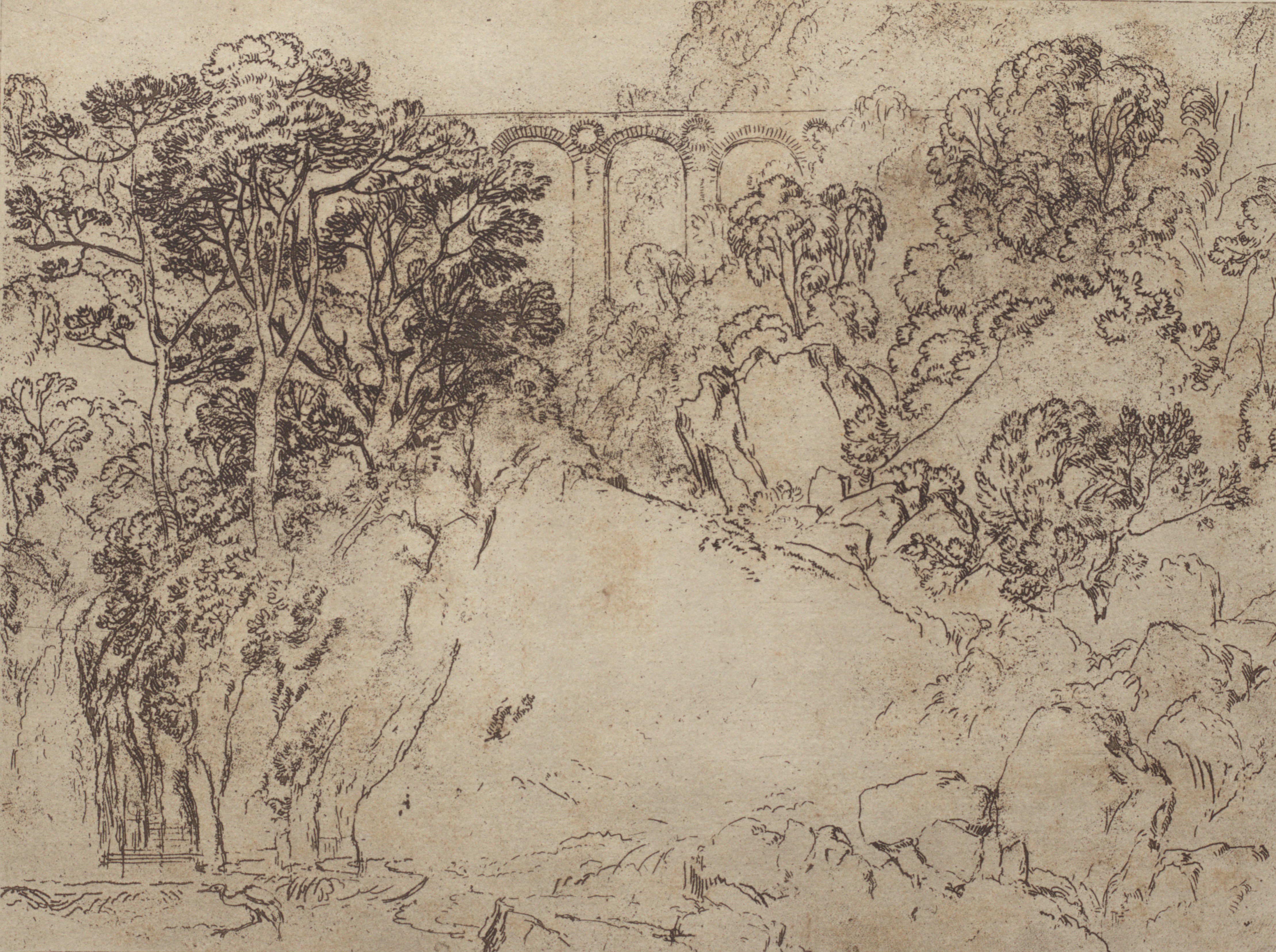 The Stork and Aqueduct (About c. 1820) — William Turner