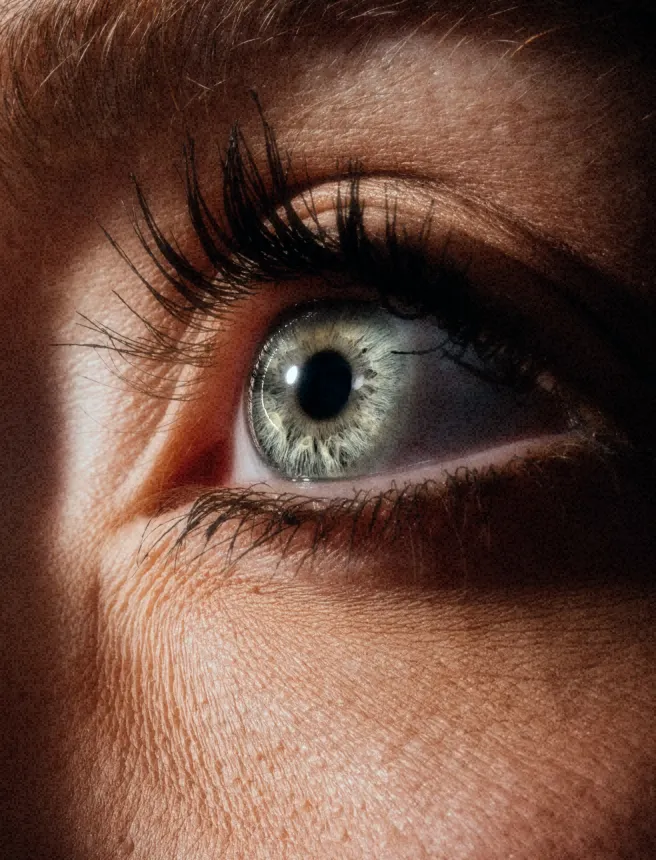 open eye with sunlight