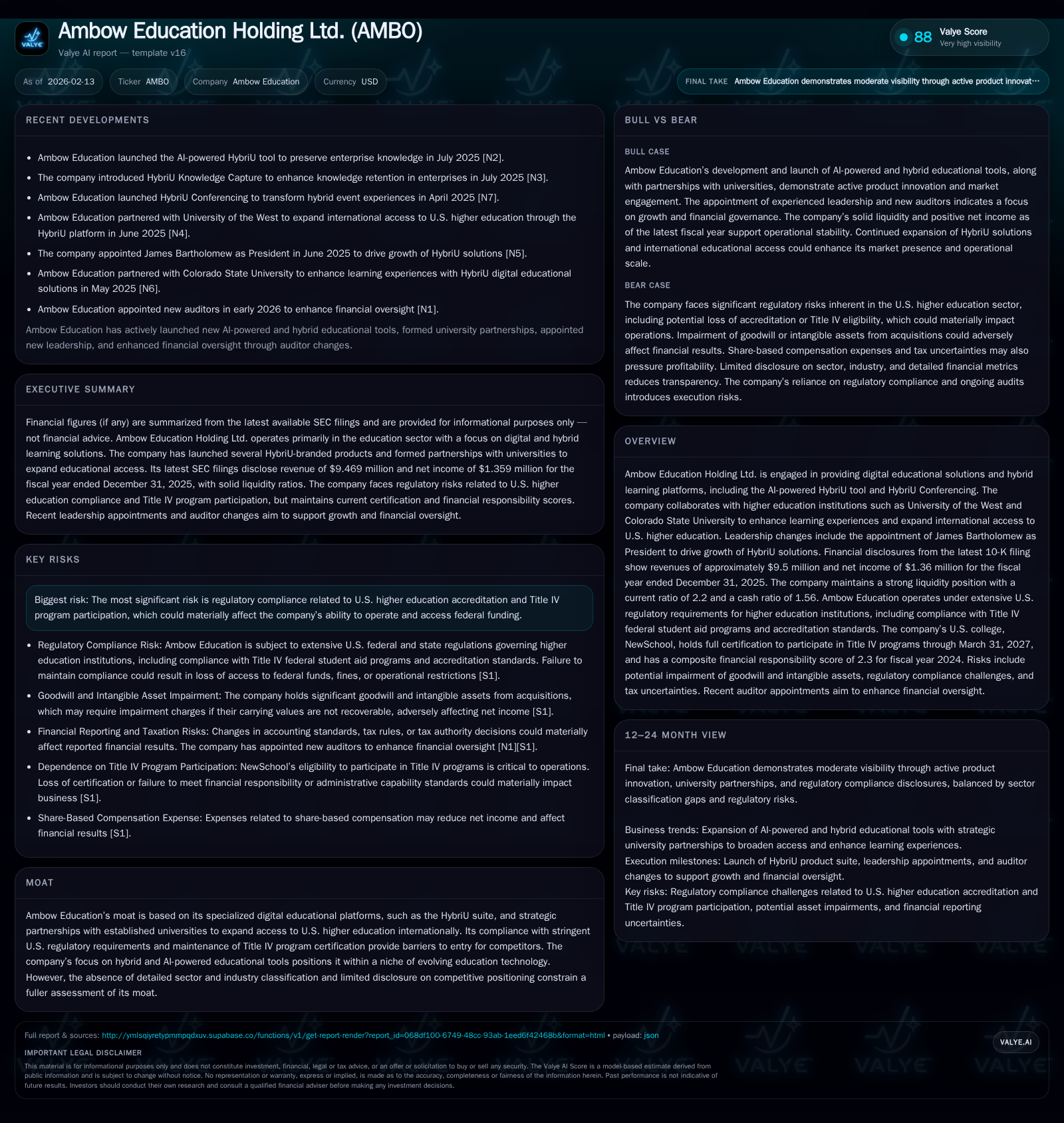 Ambow Education Holding: Navigating AI-Driven Hybrid Learning and Regulatory Complexities