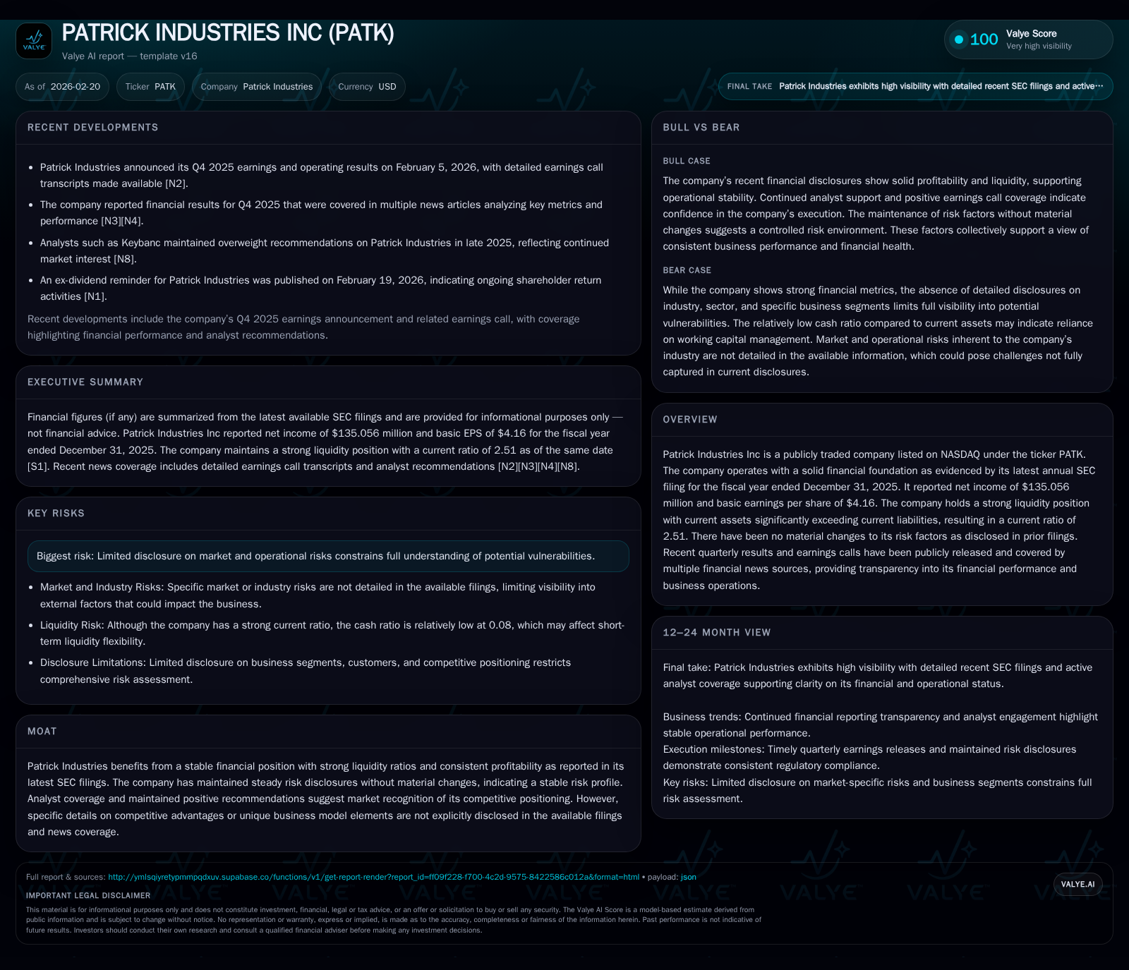 Strong Liquidity and Dividend Growth Define Patrick Industries’ Recent Performance