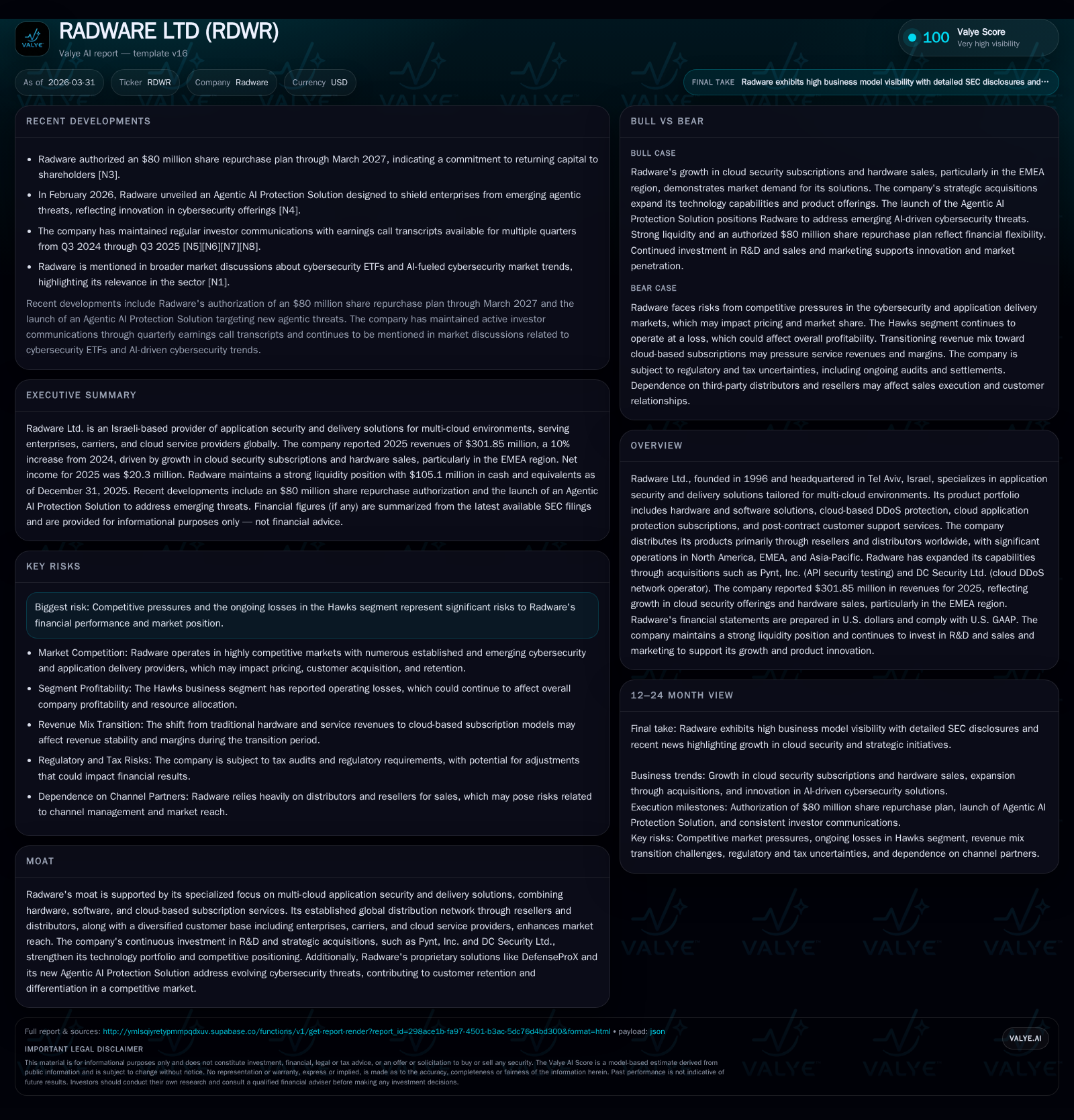 Radware Ltd: Rebounding Profitability and Strengthened Cloud Security Position