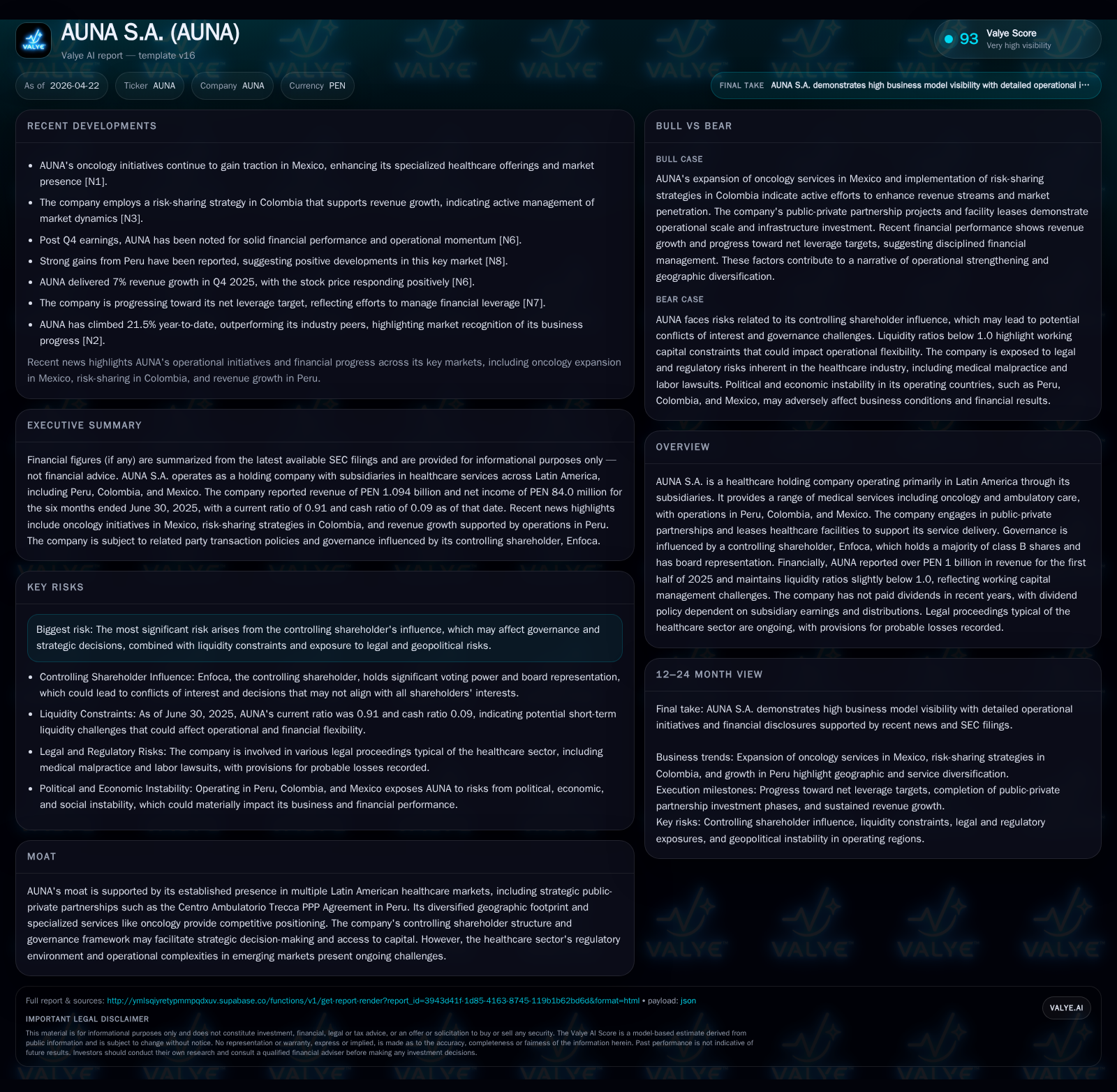 AUNA S.A. Leverages Latin American Footprint to Drive Ambulatory and Oncology Services Momentum