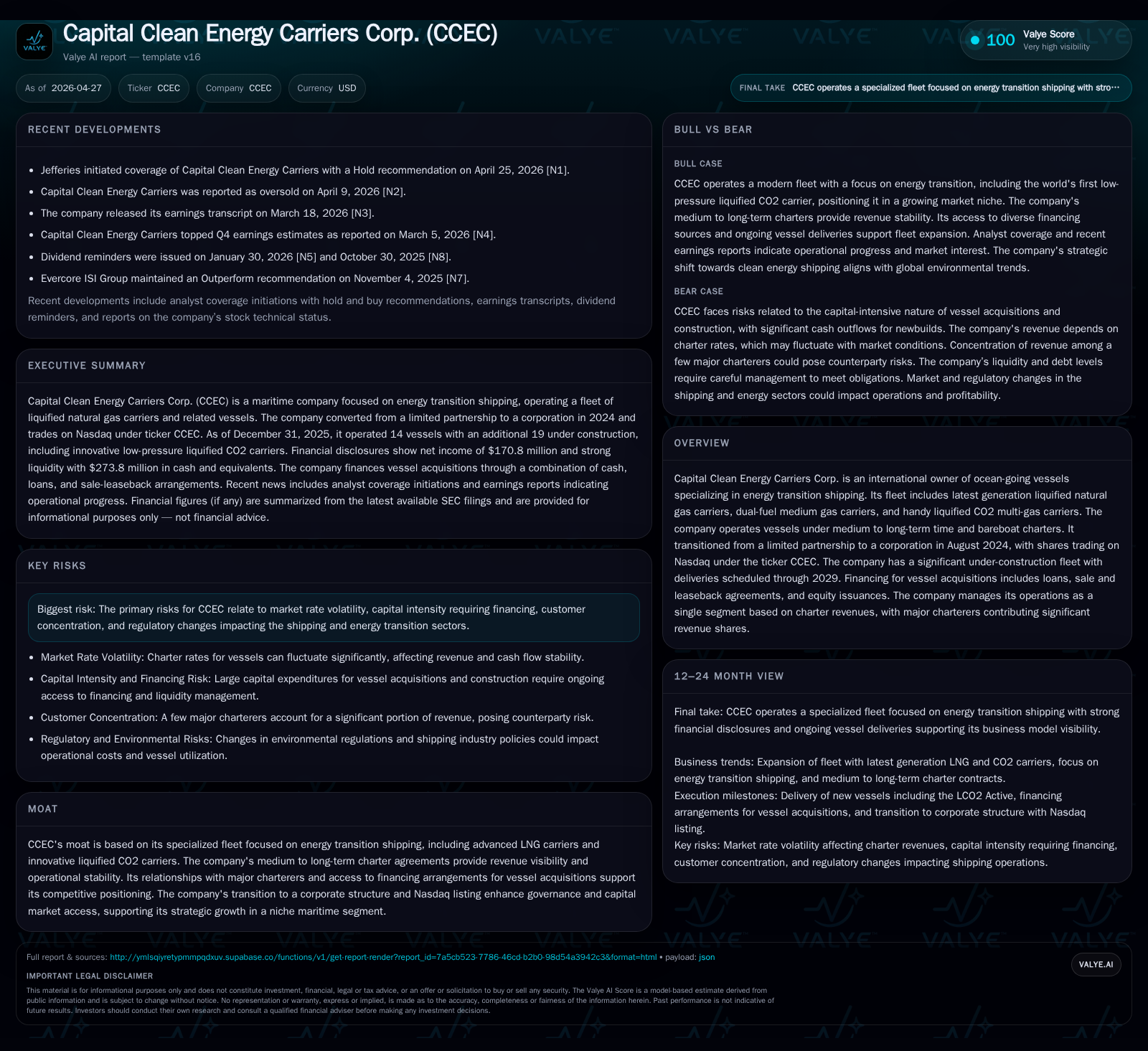 Capital Clean Energy Carriers Corp. Reports Fourth-Quarter 2025 Results and Strategic Leadership Update