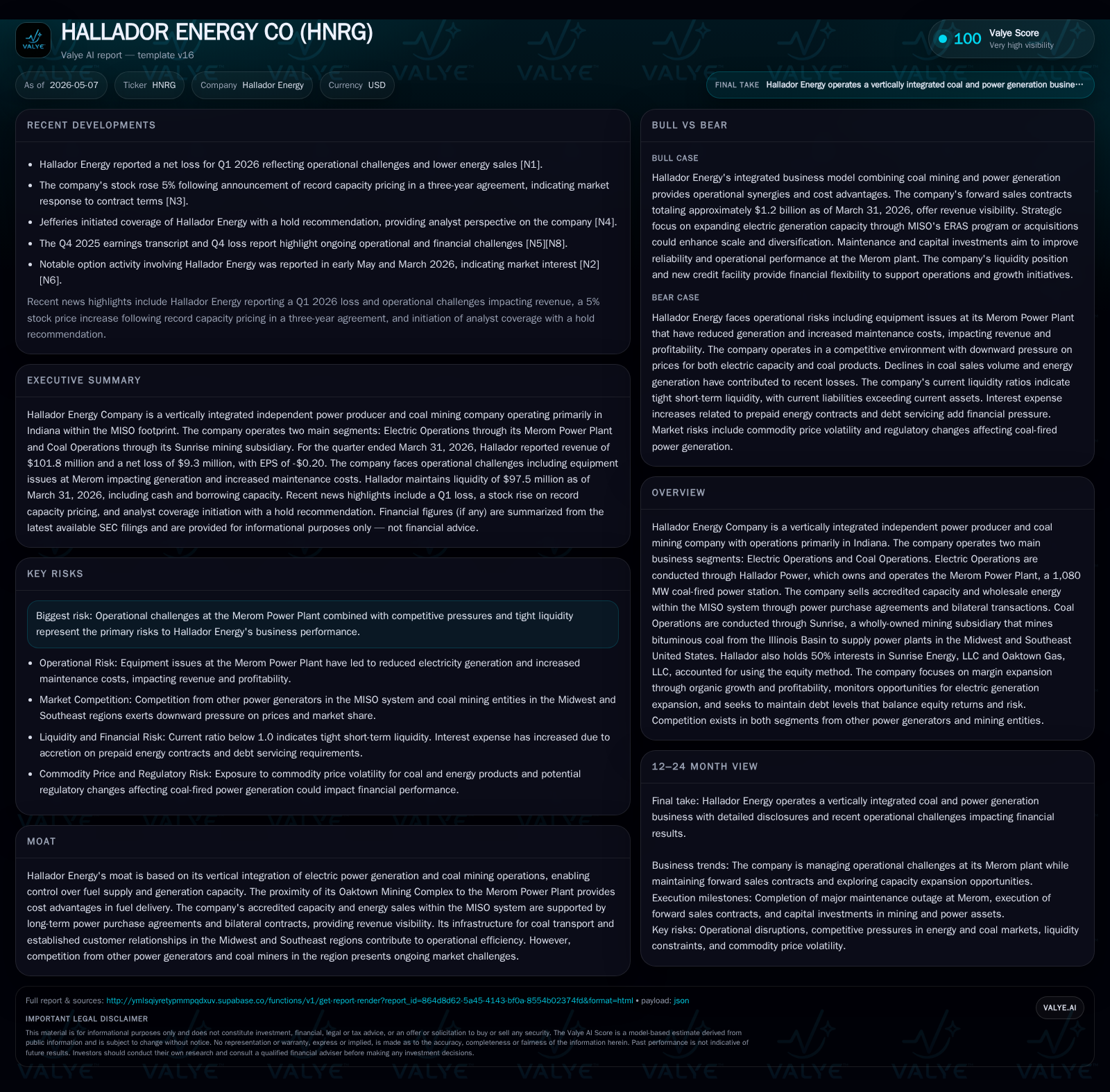 Hallador Energy Advances Long-Term Capacity Pricing While Facing Margin Pressure in Q1 2026