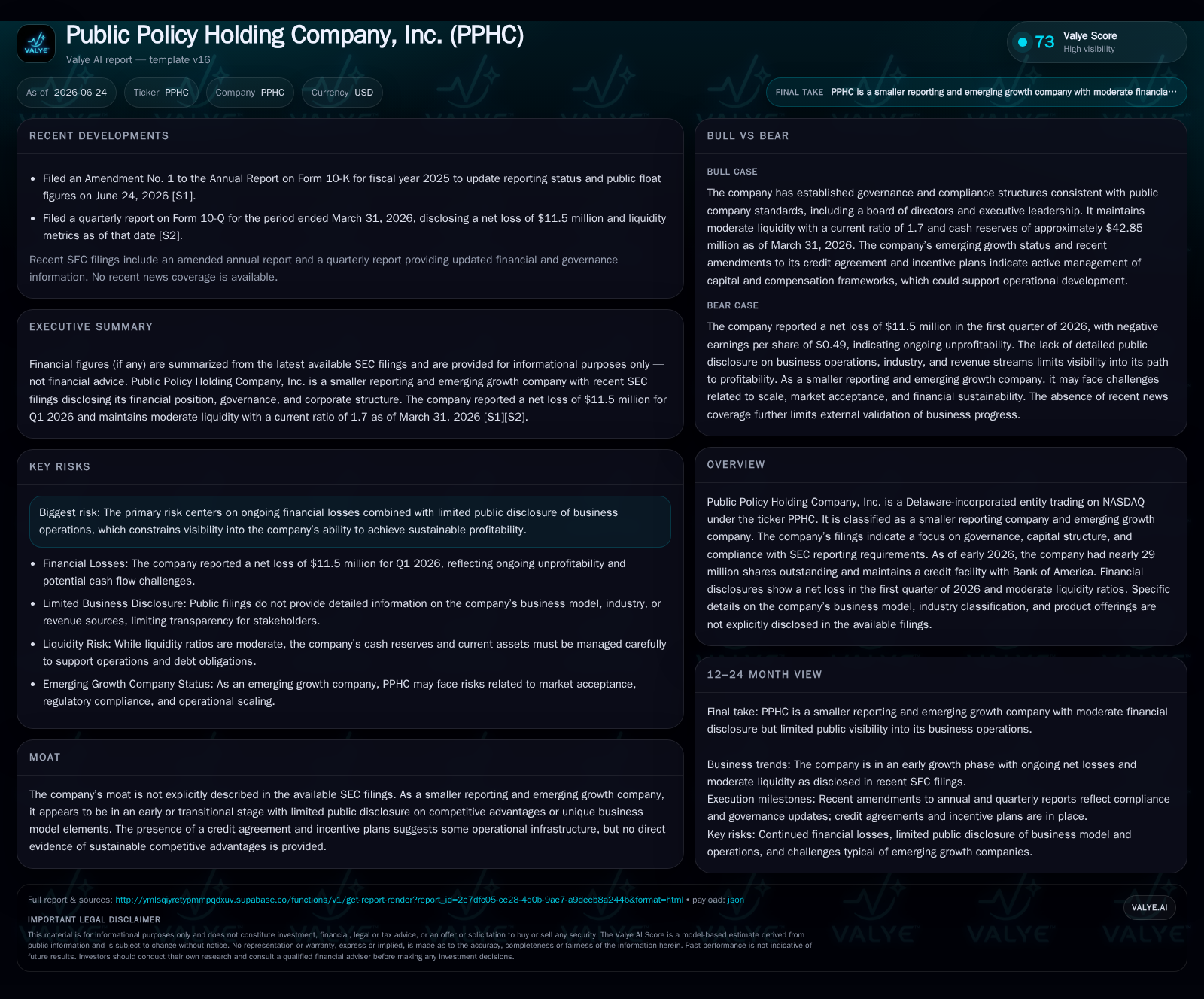 Public Policy Holding Company’s Liquidity and Loss Trends Spotlight Capital Structure Risks