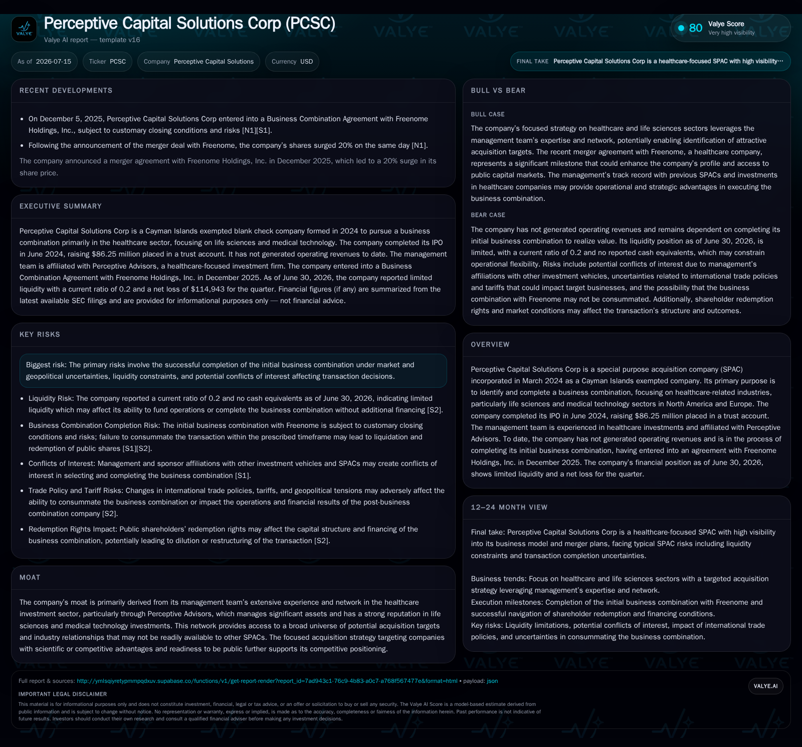 Perceptive Capital Solutions’ De-SPAC Path Faces Liquidity and Redemption Challenges