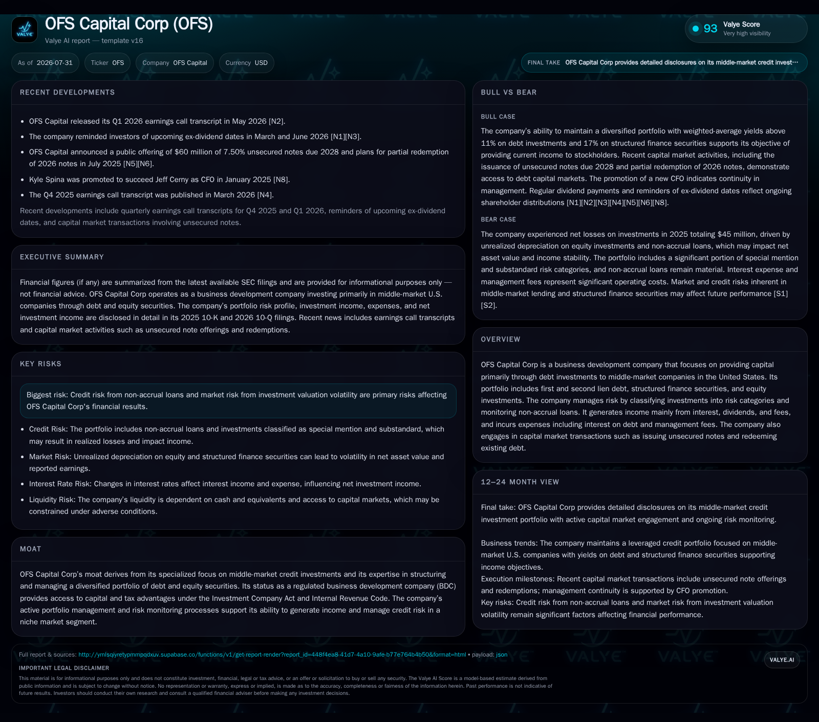 OFS Capital's Navigational Signal: Credit Quality Shifts and Leverage in Q2 2026
