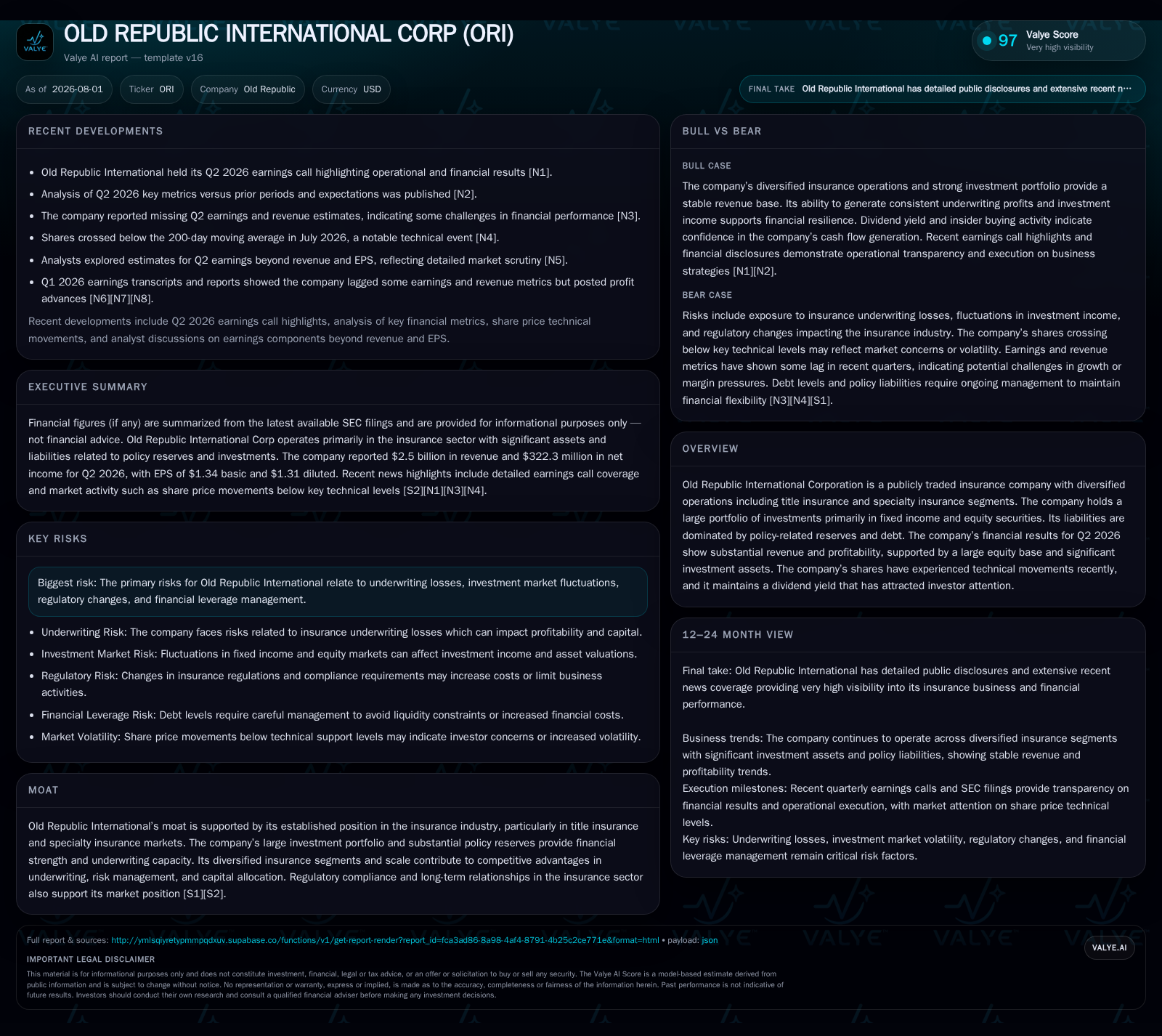 Old Republic International Strengthens Specialty and Title Insurance Segments with Stable Underwriting in Q2