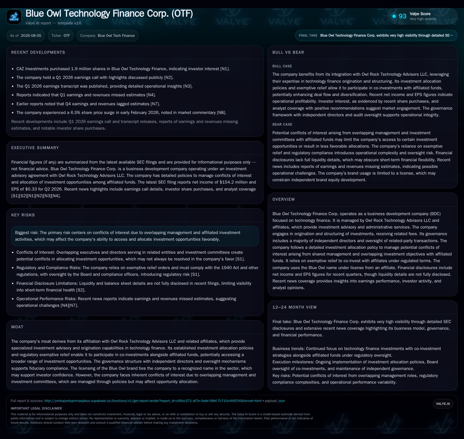 Blue Owl Technology Finance Corp. Balances Growth and Conflict Mitigation in Tech-Focused BDC Operations