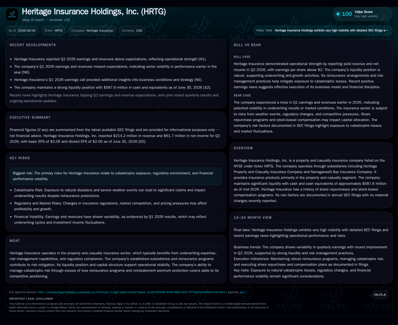 Heritage Insurance Strengthens Underwriting and Capital Position with Reinsurance in Q2 2026