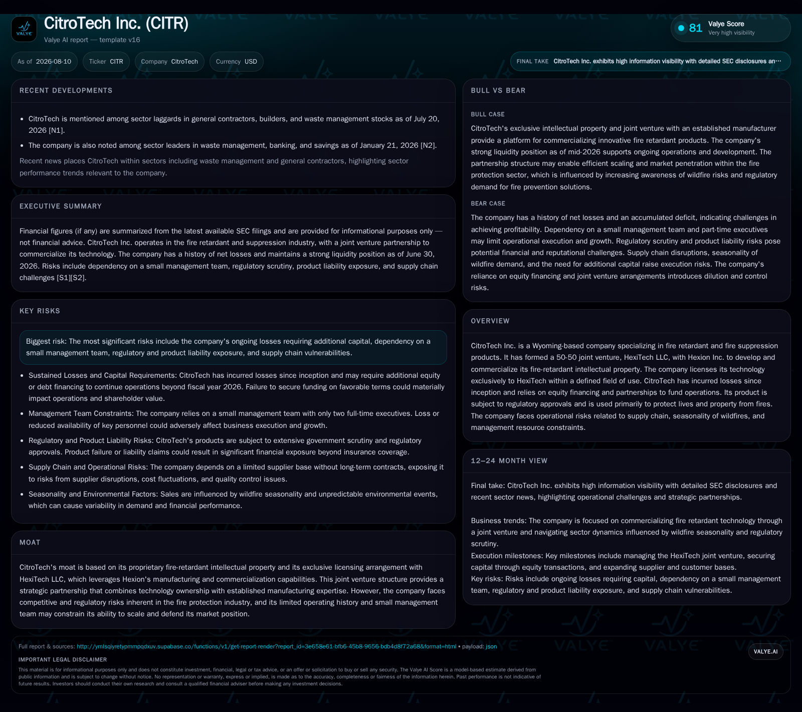 CitroTech Advances Fire Retardant Commercialization via Strategic Joint Venture and Licensing Model