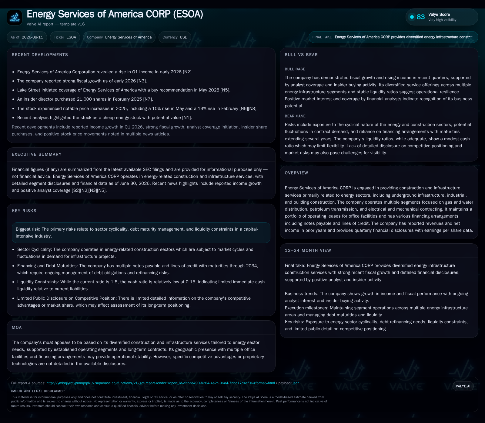 Segment Profitability and Balance Sheet Strength Mark Energy Services of America’s Q3 Update