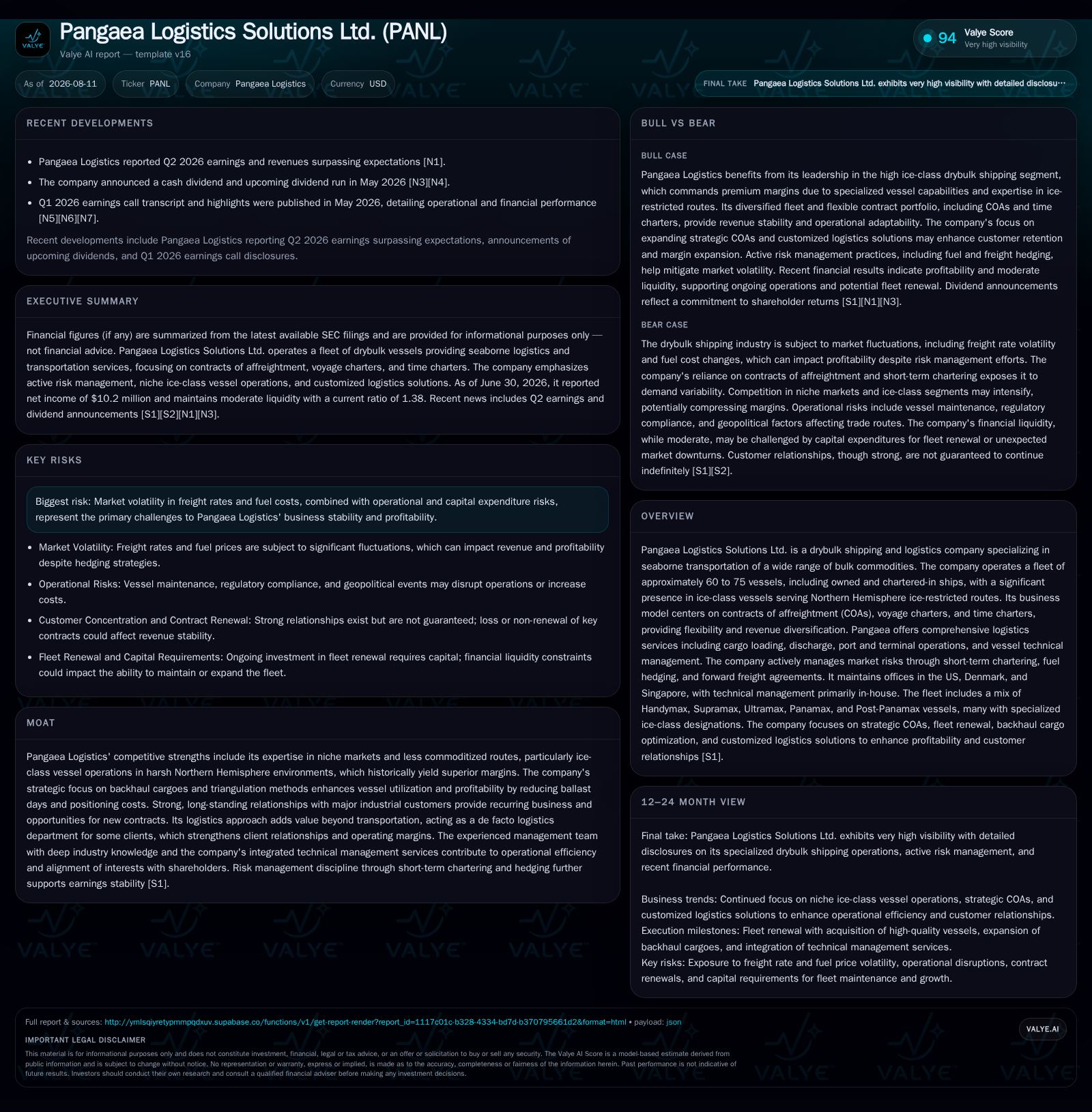 Pangaea Logistics: Leveraging Ice-Class Fleet and Logistics Integration for Growth