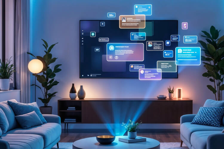 Smart Display Projecting Digital Notifications