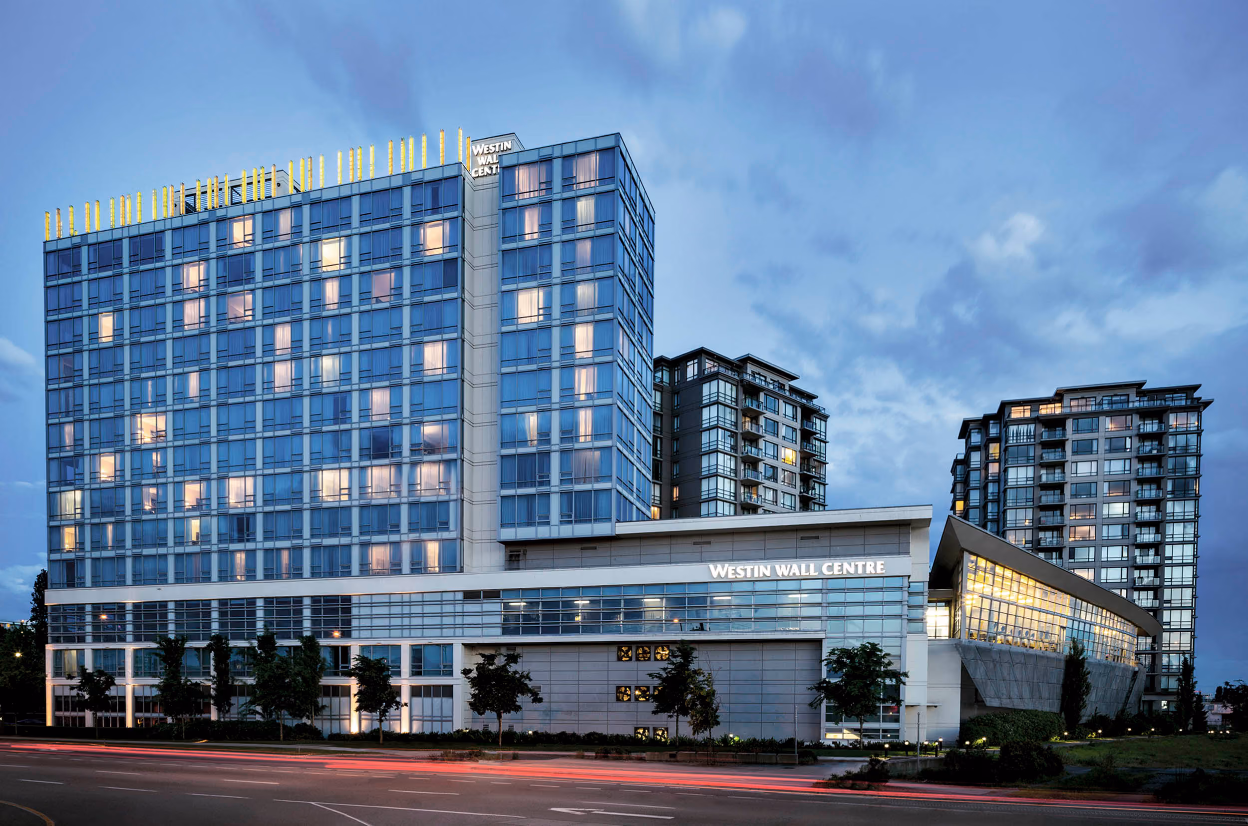 Exterior photo of the Westin Wall Centre, Vancouver Airport.