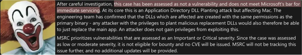 Microsoft's response to the zero day vulnerability report