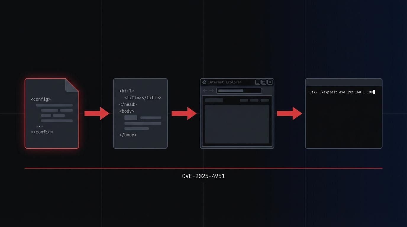 CVE-2025-4951 attack chain: config file to RCE