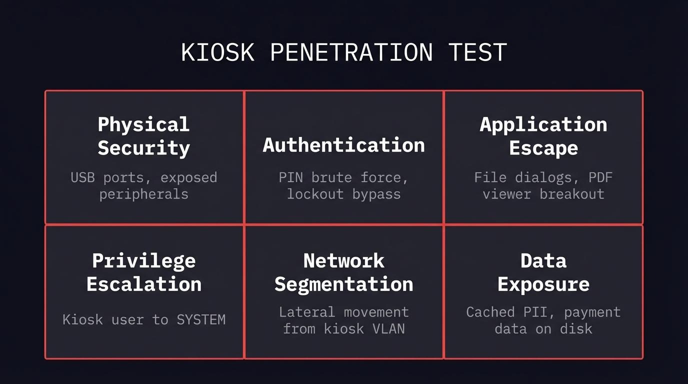 Kiosk penetration test coverage