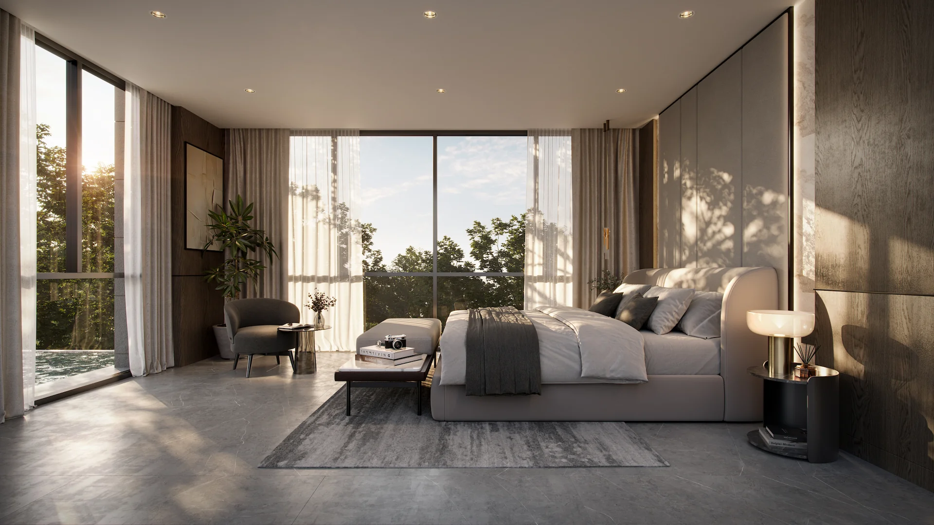 Modern bedroom in the luxury detached homes at CIRA Residences