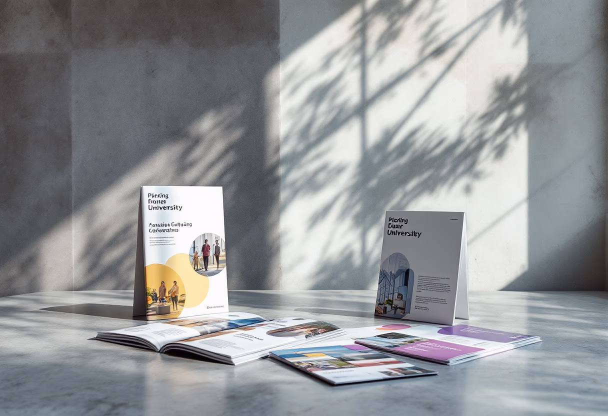 [background image] image of educational brochures (for a university)