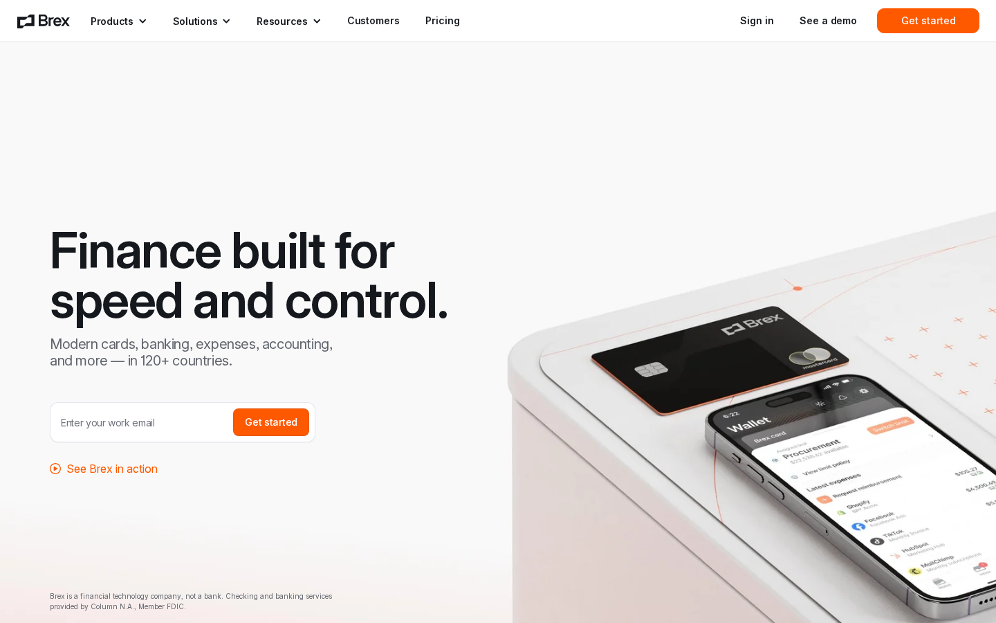 Brex homepage screenshot