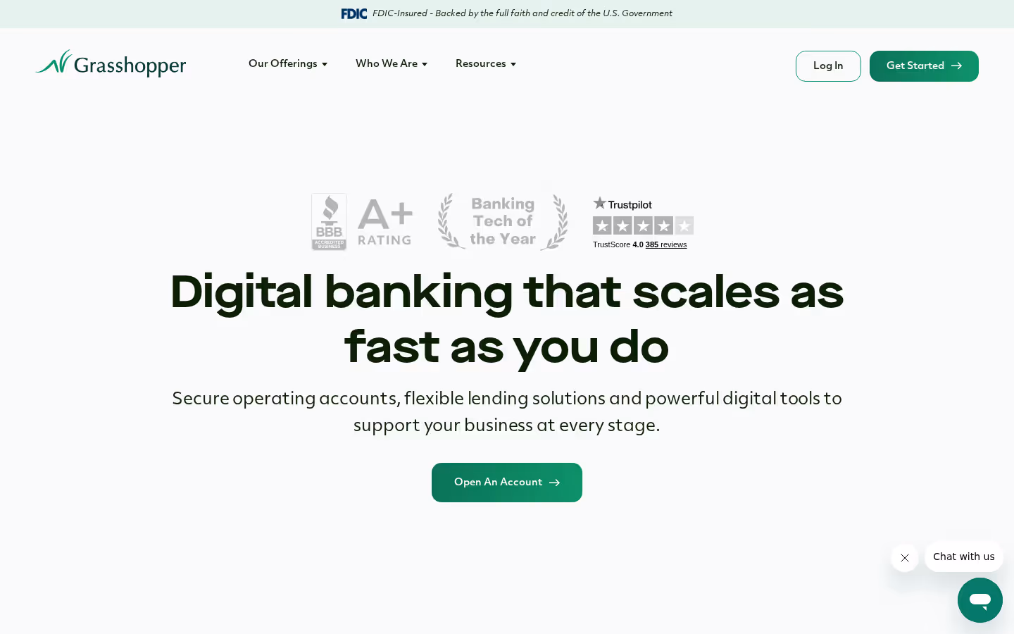 Grasshopper homepage screenshot