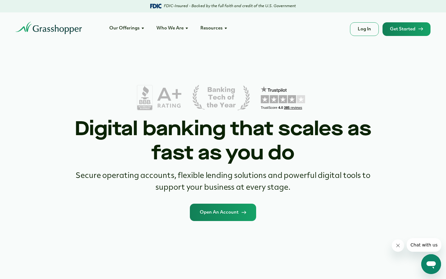Grasshopper homepage screenshot