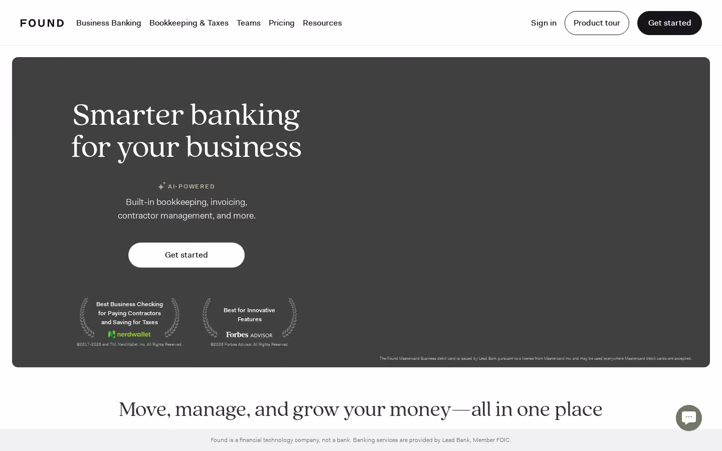 Found homepage screenshot