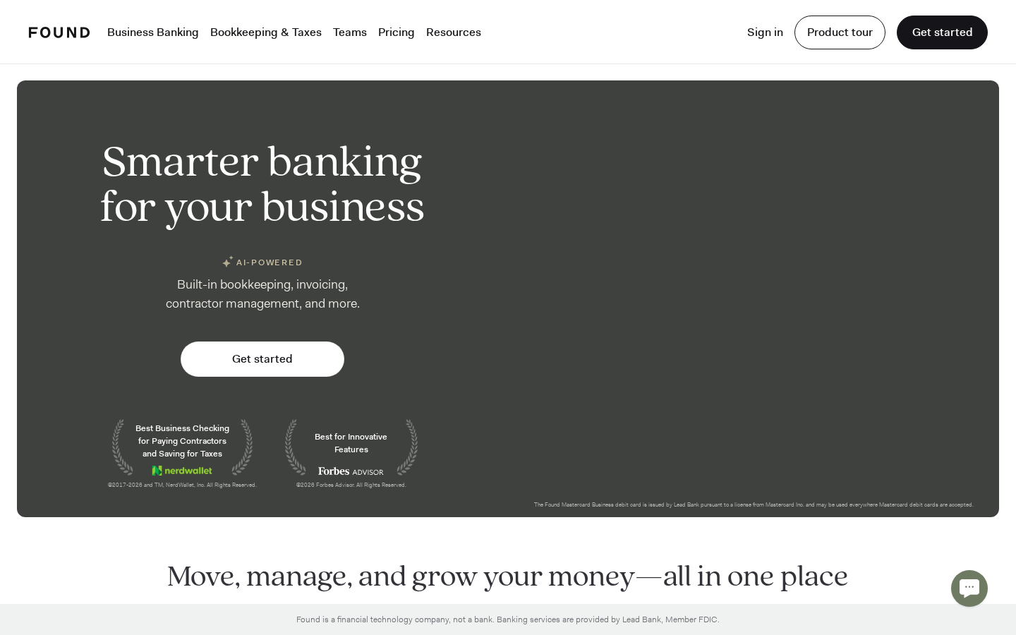 Found homepage screenshot