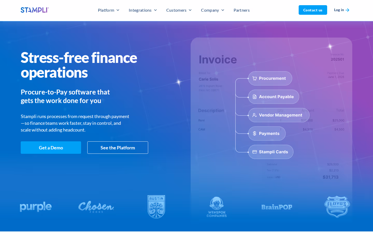 Stampli homepage screenshot
