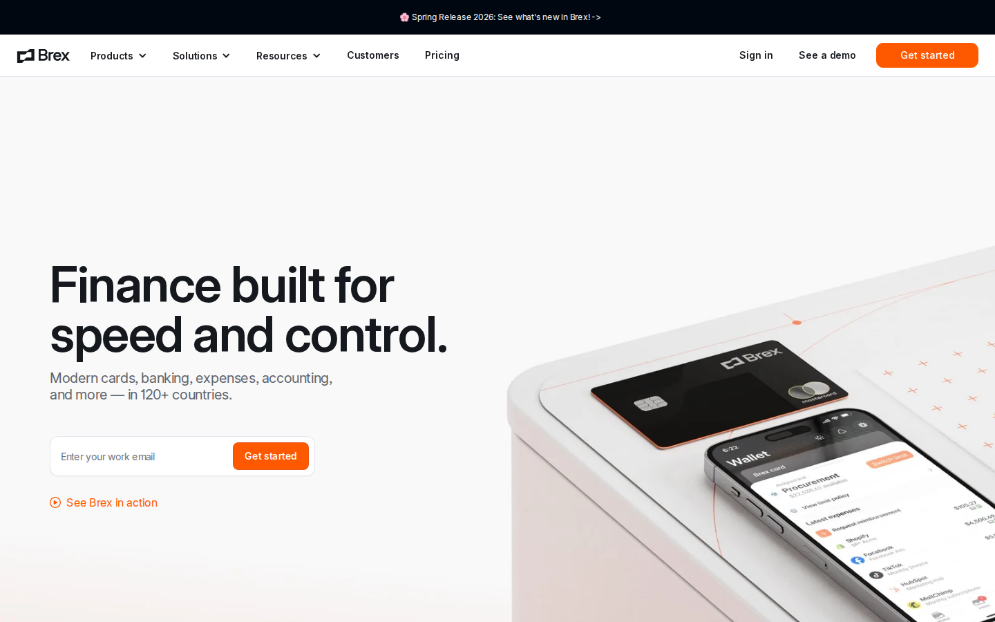 Brex homepage screenshot