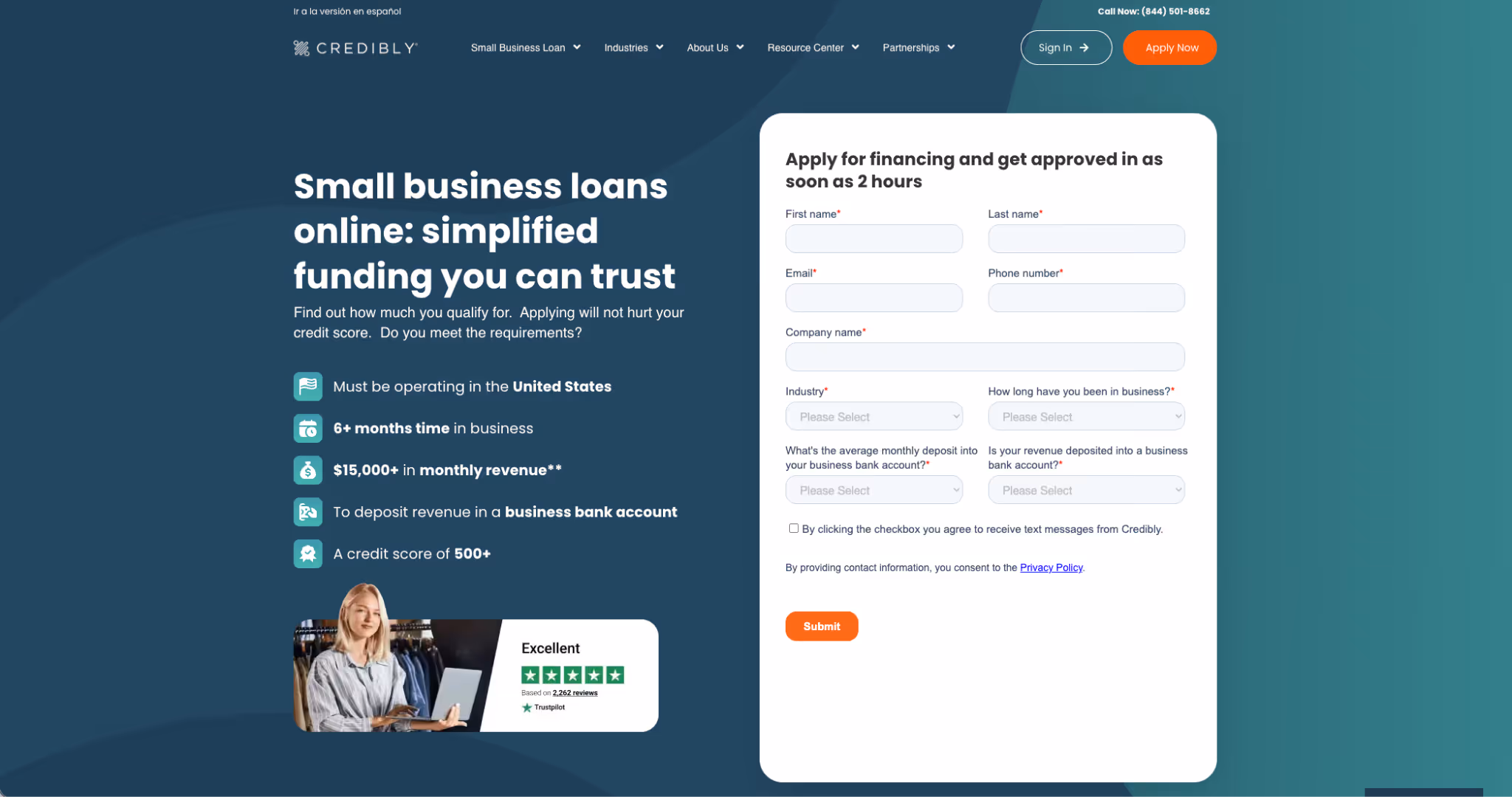 National Funding homepage screenshot