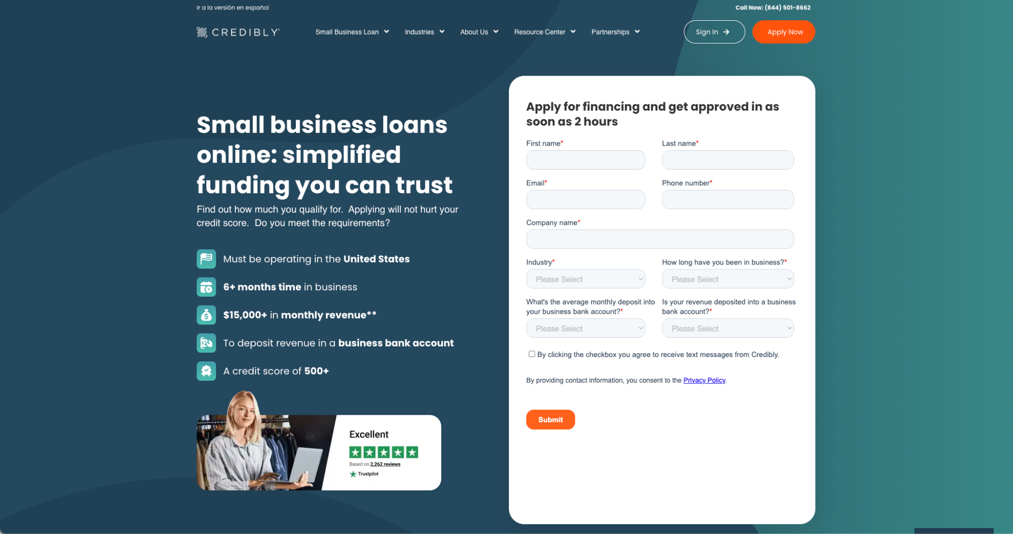 National Funding homepage screenshot