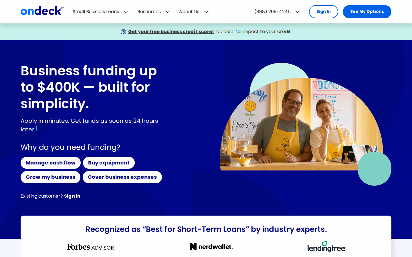 OnDeck homepage screenshot