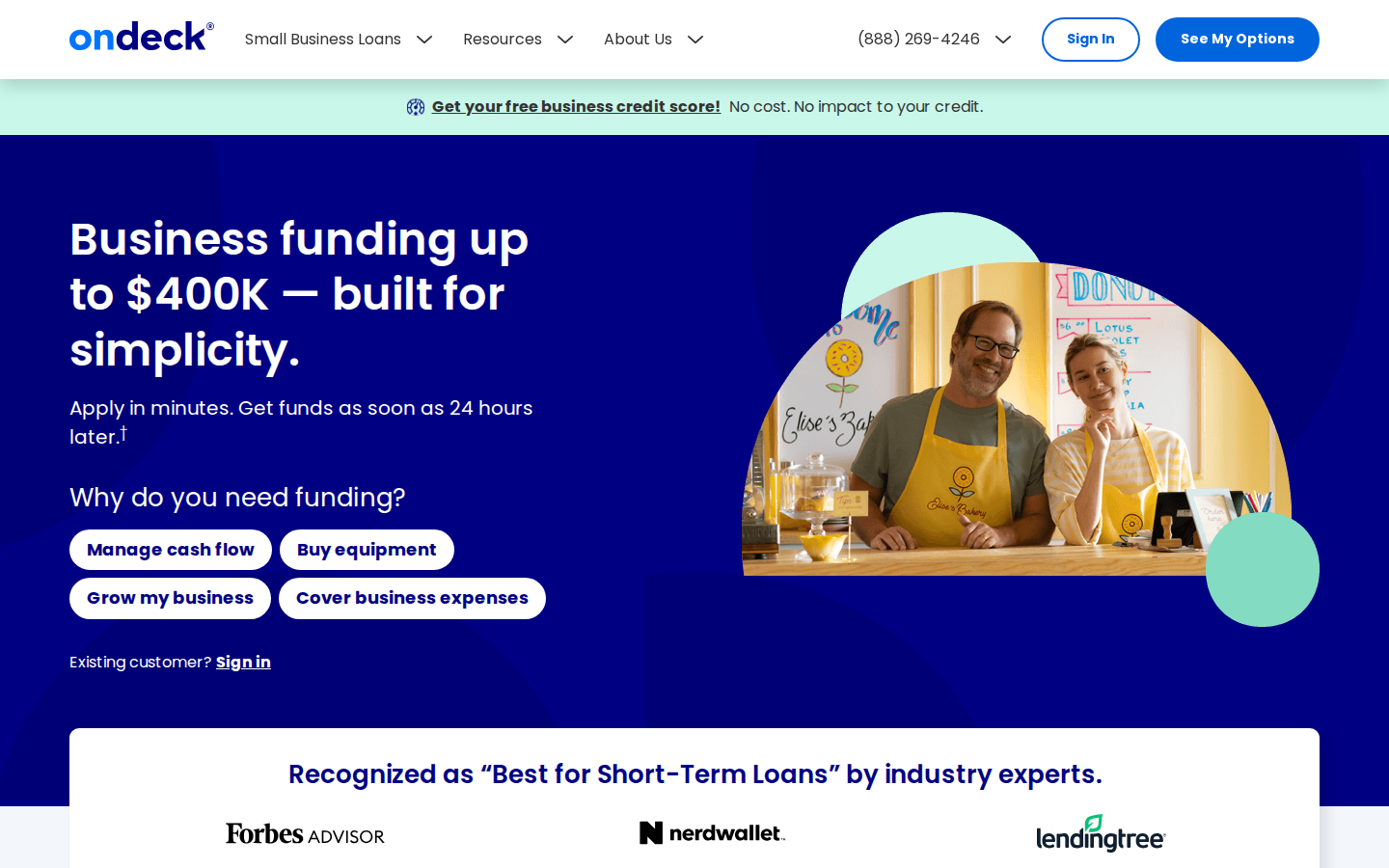 OnDeck homepage screenshot