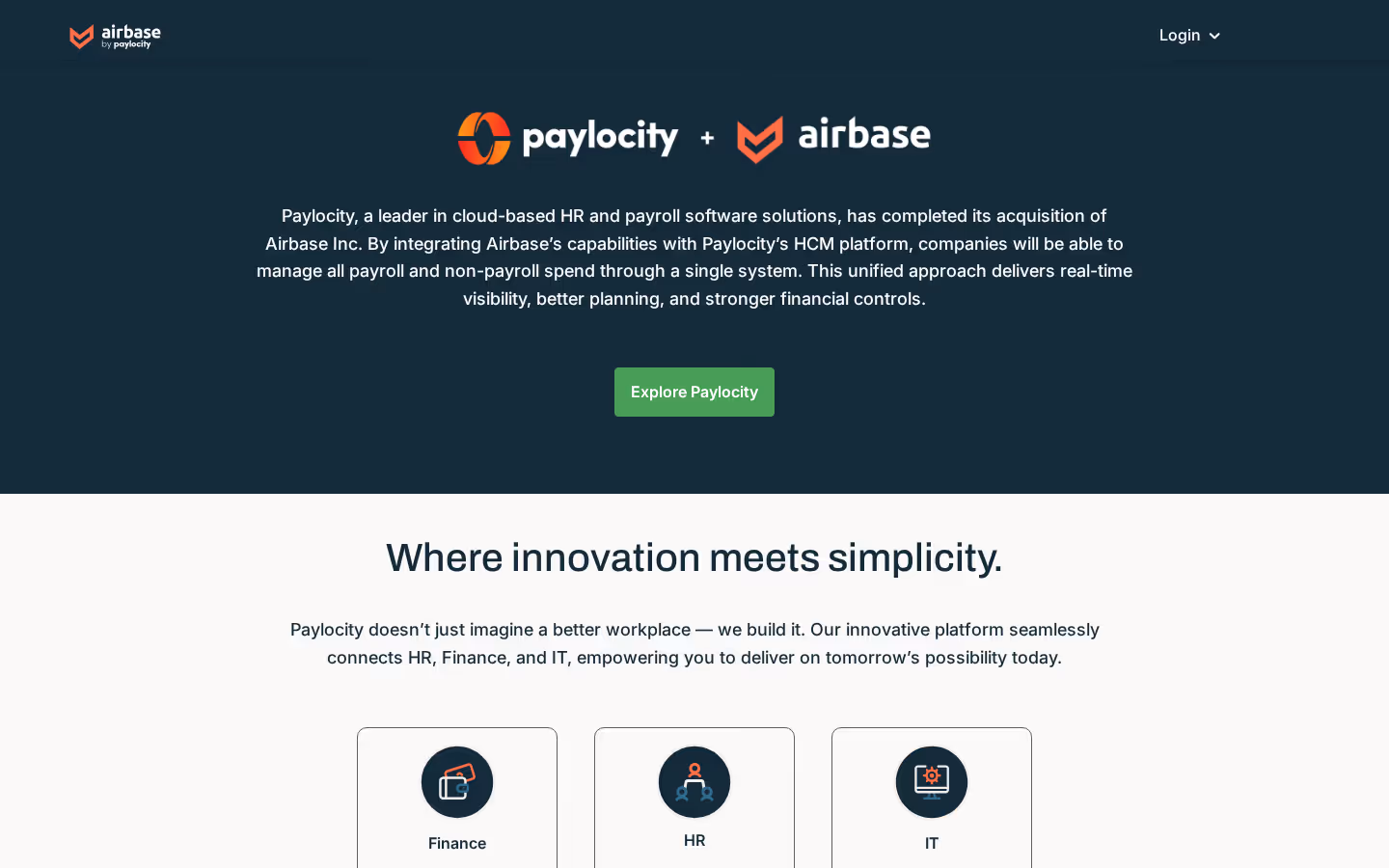 Airbase homepage screenshot