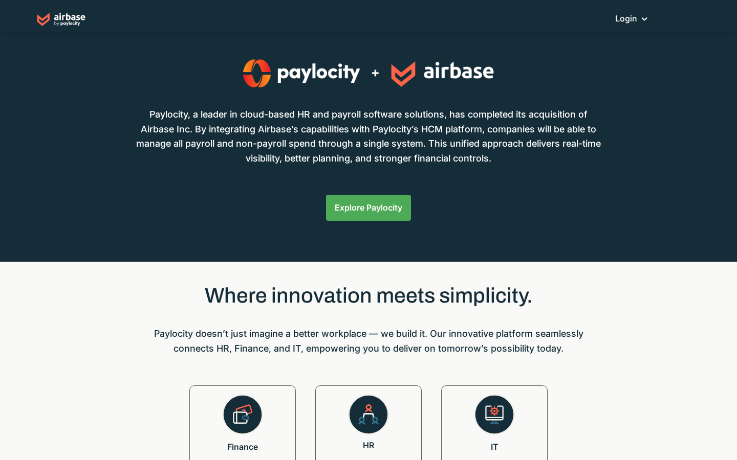 Airbase homepage screenshot