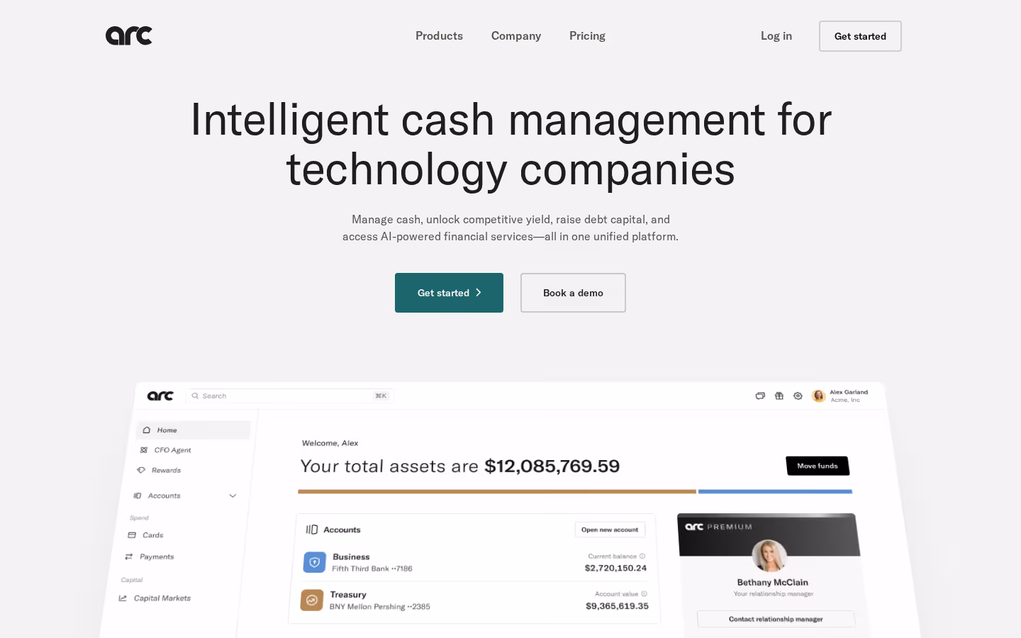Arc homepage screenshot