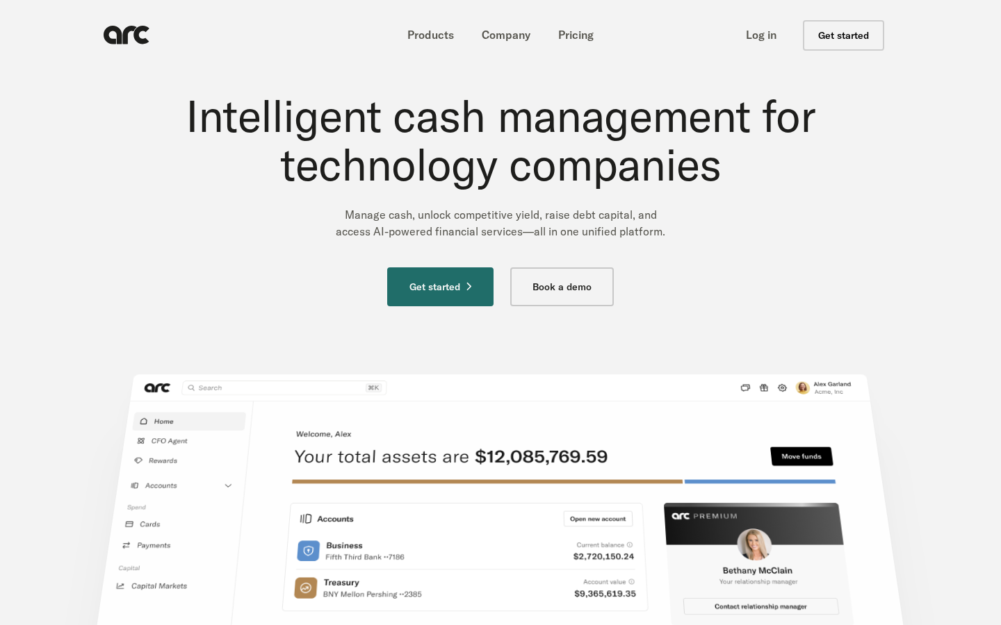 Arc homepage screenshot