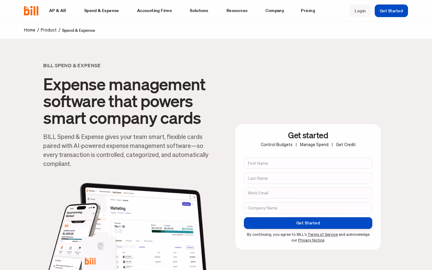 Bill-divvy homepage screenshot