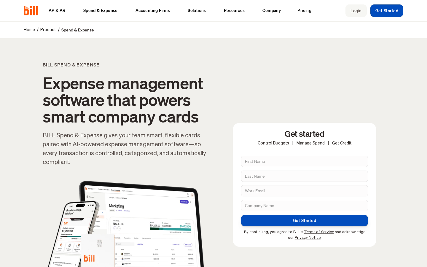 Bill-divvy homepage screenshot