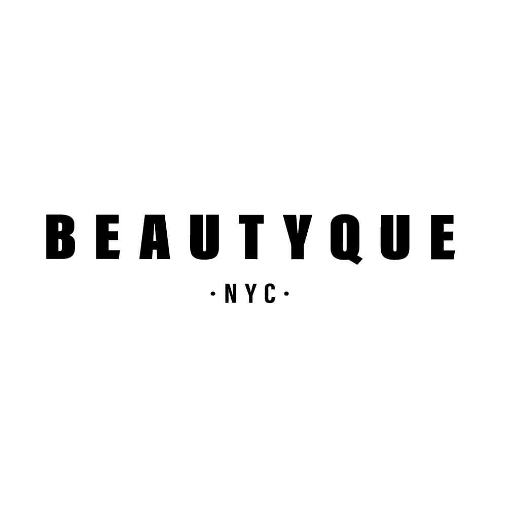 Black text logo reading BEAUTYQUE with NYC below on a white background.