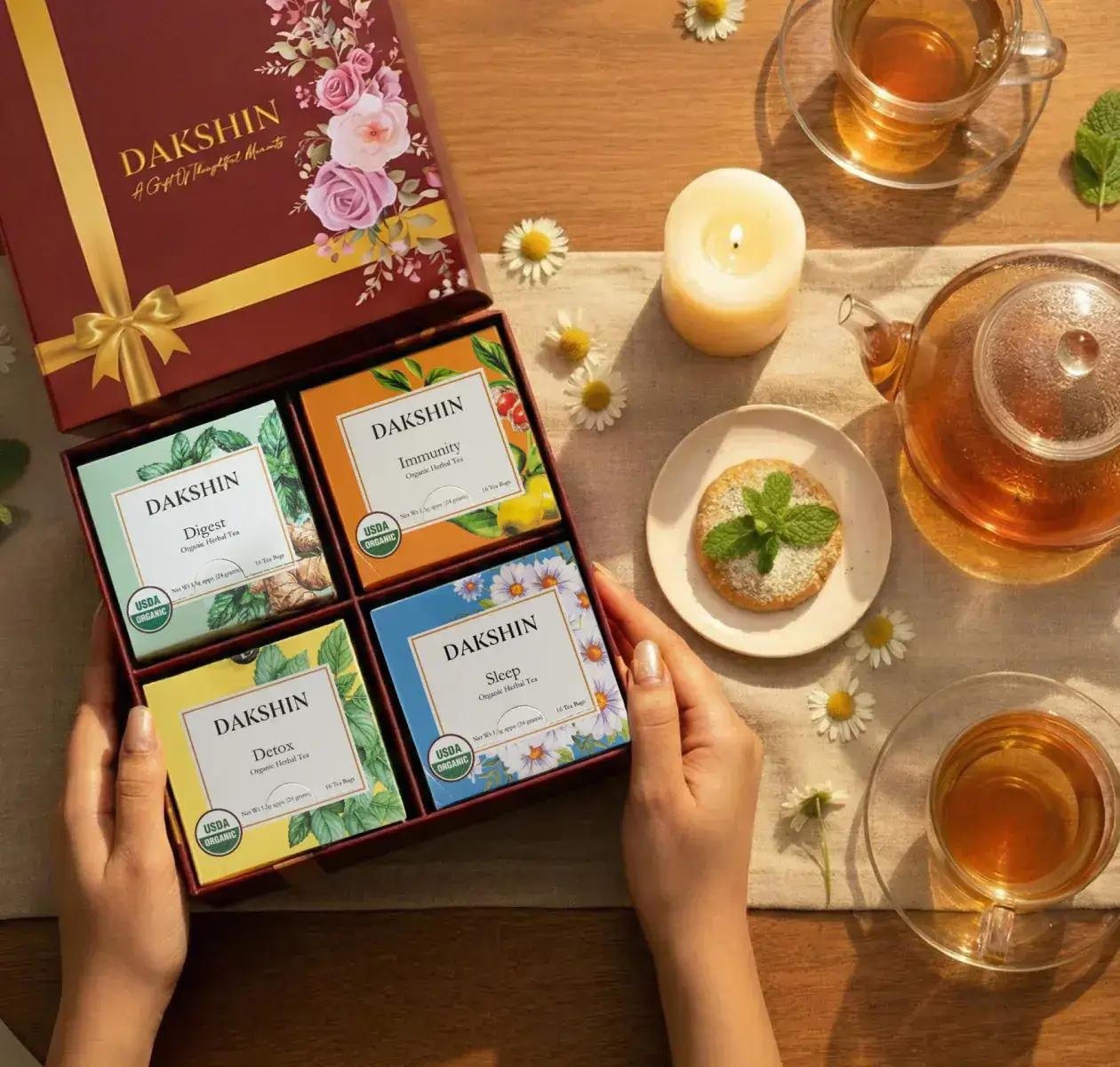 Dakshin Teas packaging Design